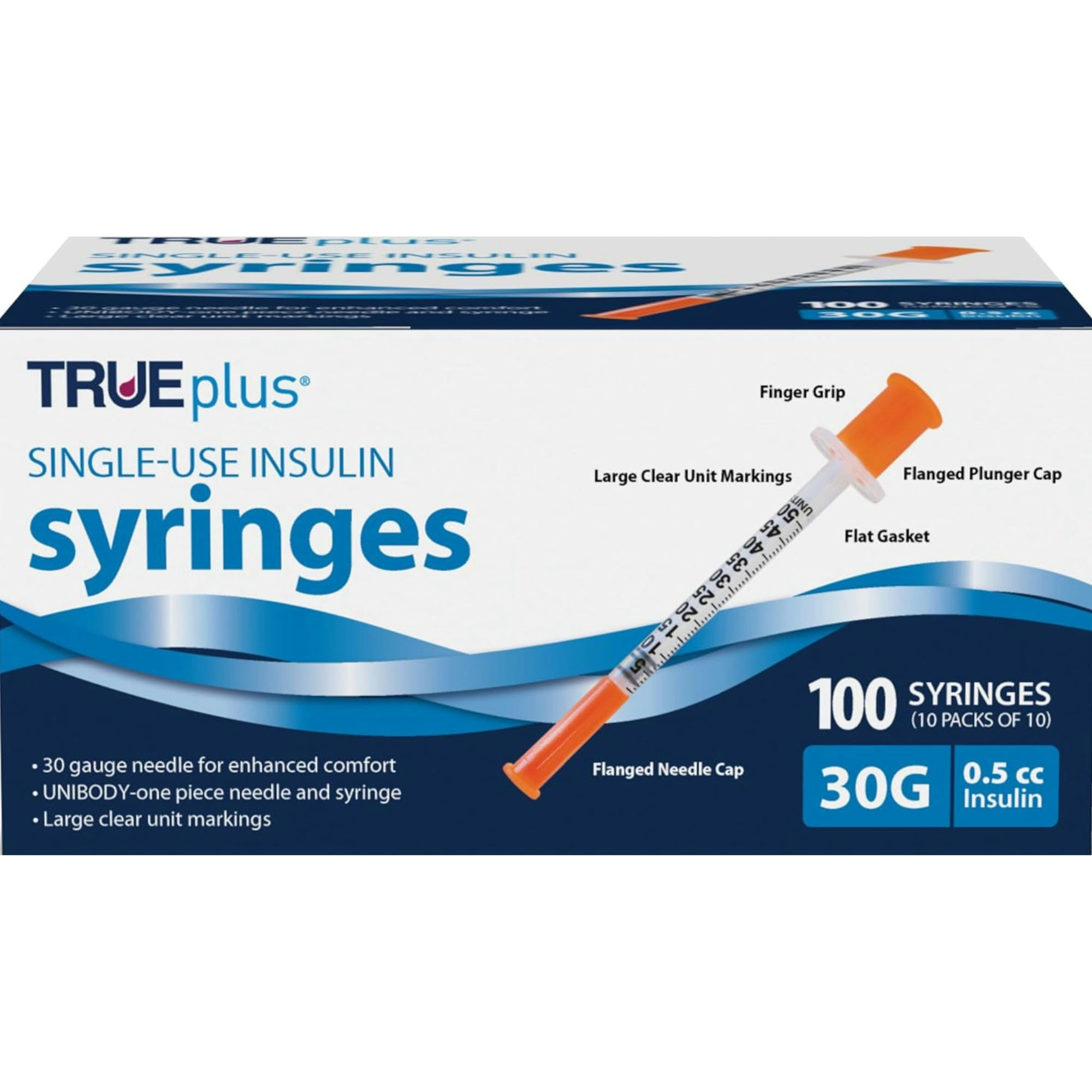 TRUEplus Single-Use Insulin Syringe, 30 gauge
