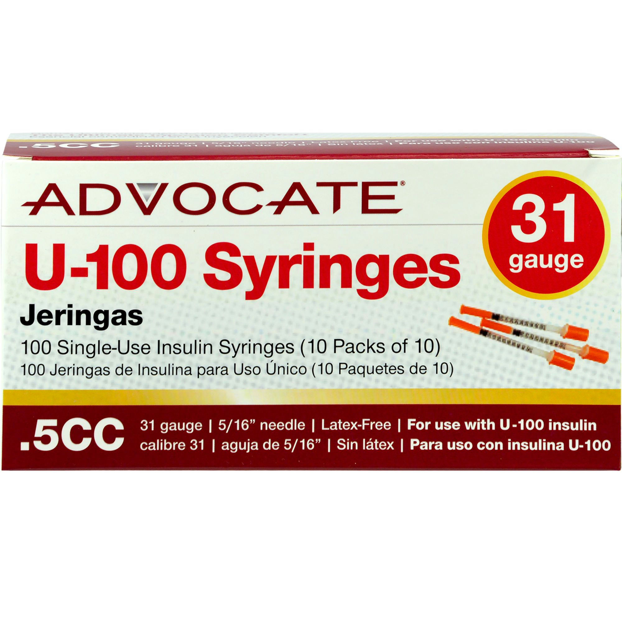 Advocate Insulin Syringes, 31 Gauge