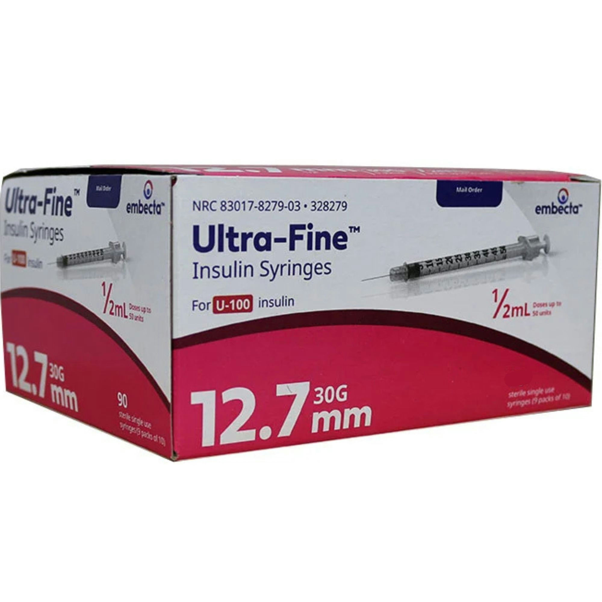 Emebecta Ultra-Fine U-100 Insulin Syringe, 30 Gauge