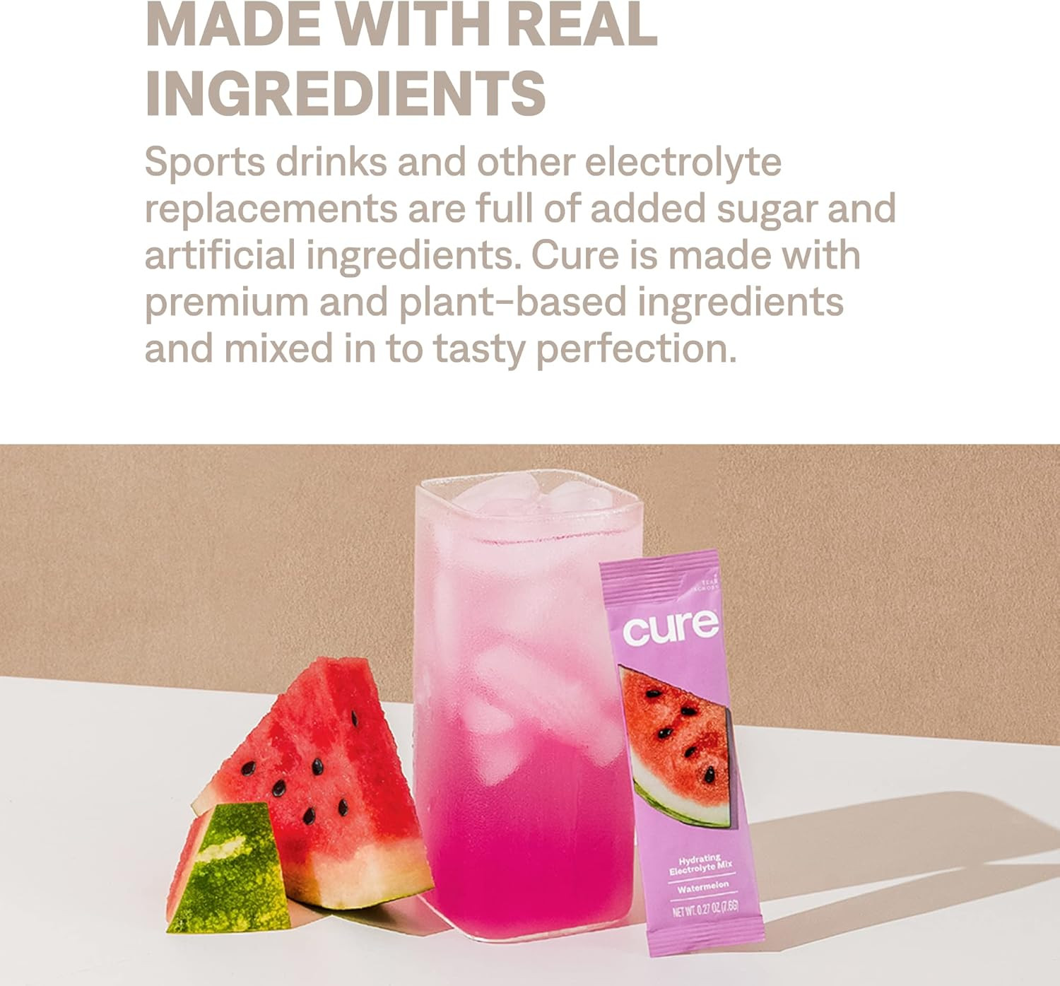 Cure Hydration Electrolyte Drink Mix, Watermelon