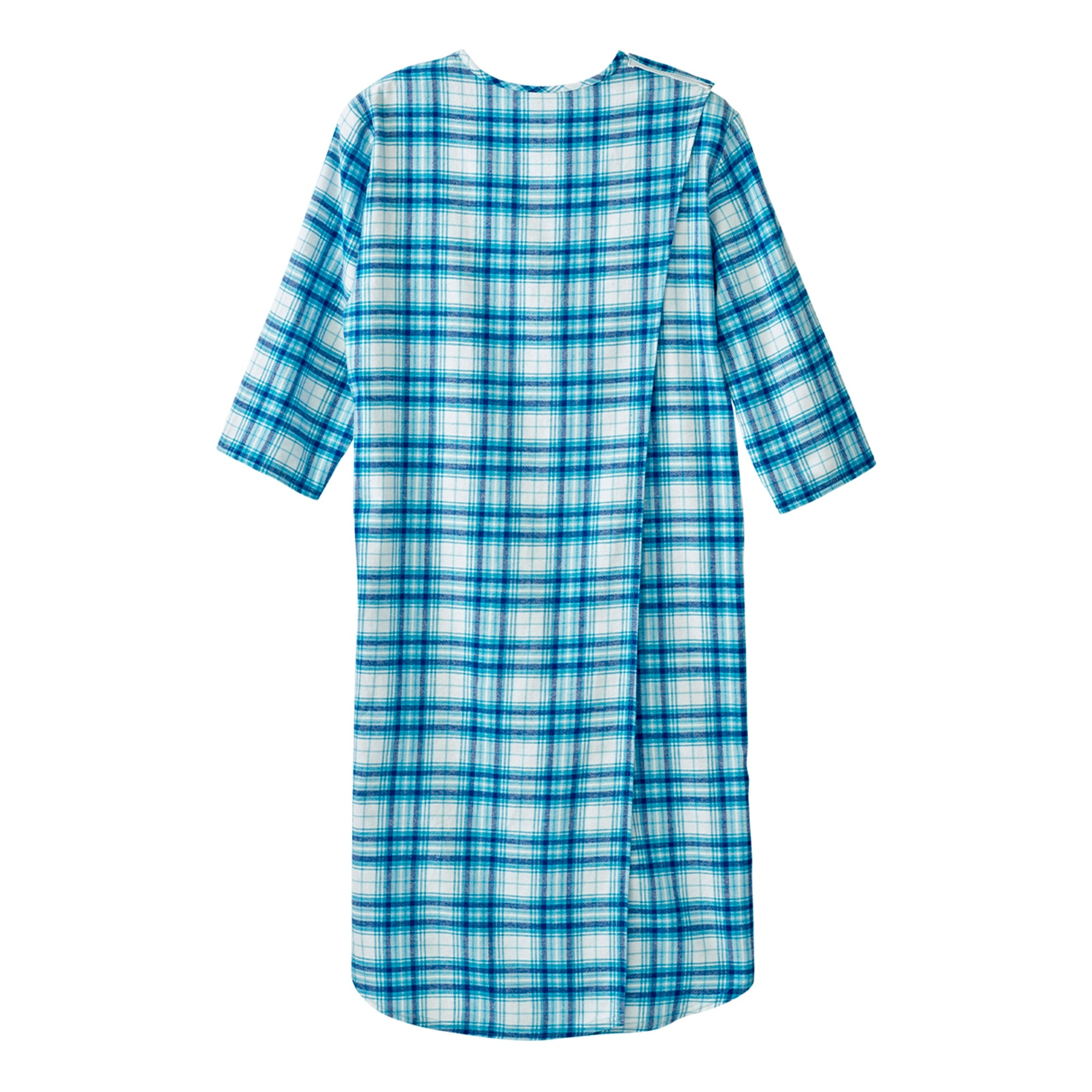 Silverts Men's Night Gown, Turquoise Plaid
