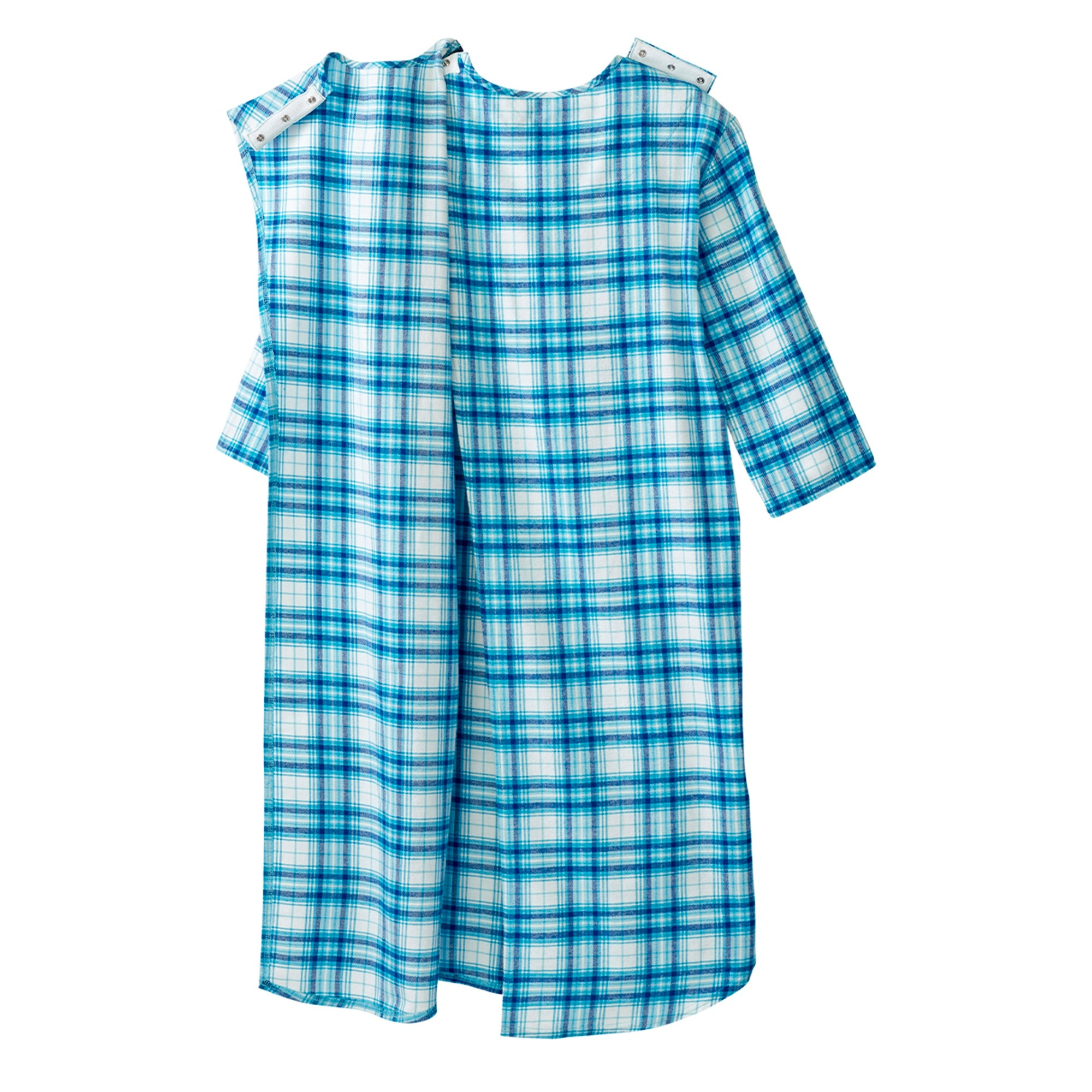 Silverts Men's Night Gown, Turquoise Plaid