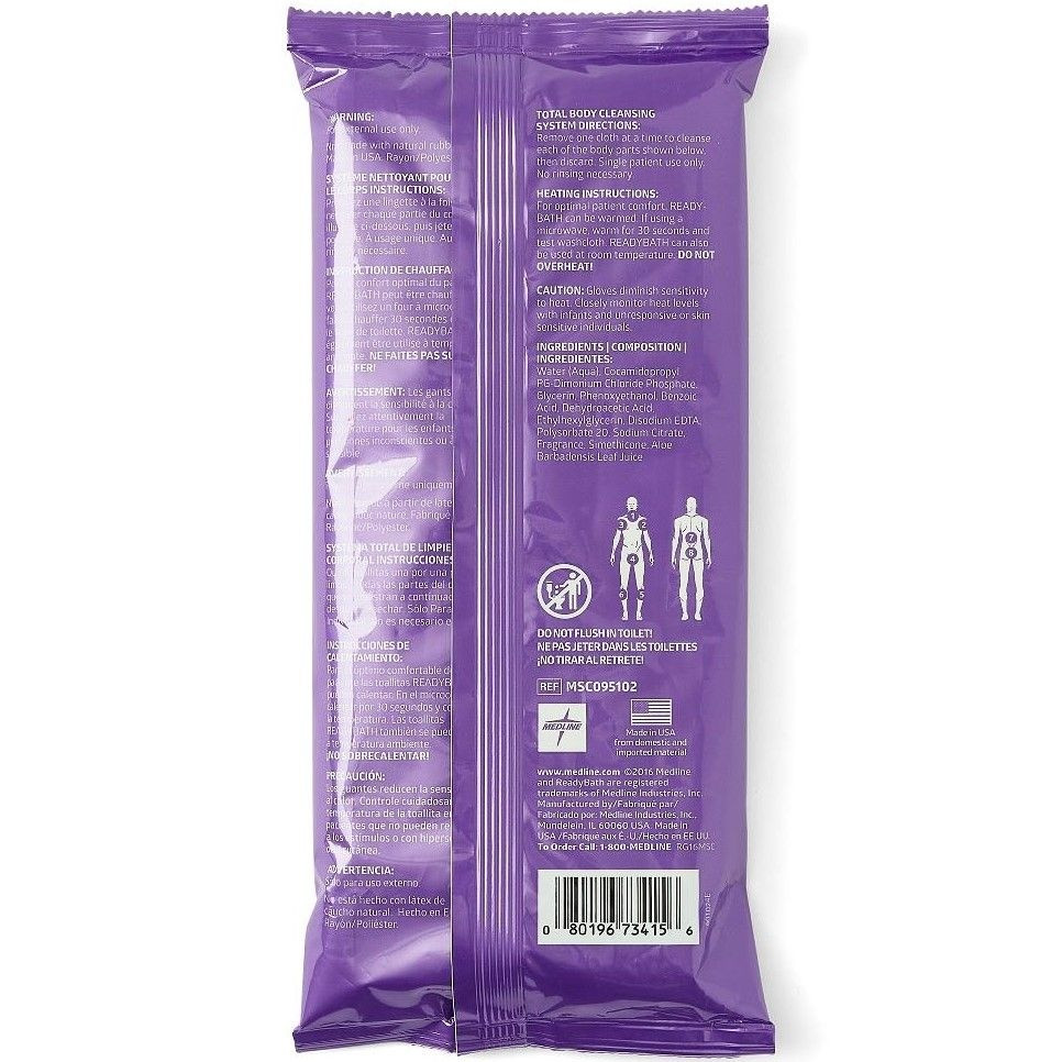 Medline ReadyBath LUXE Total Body Cleansing Heavyweight Washcloths