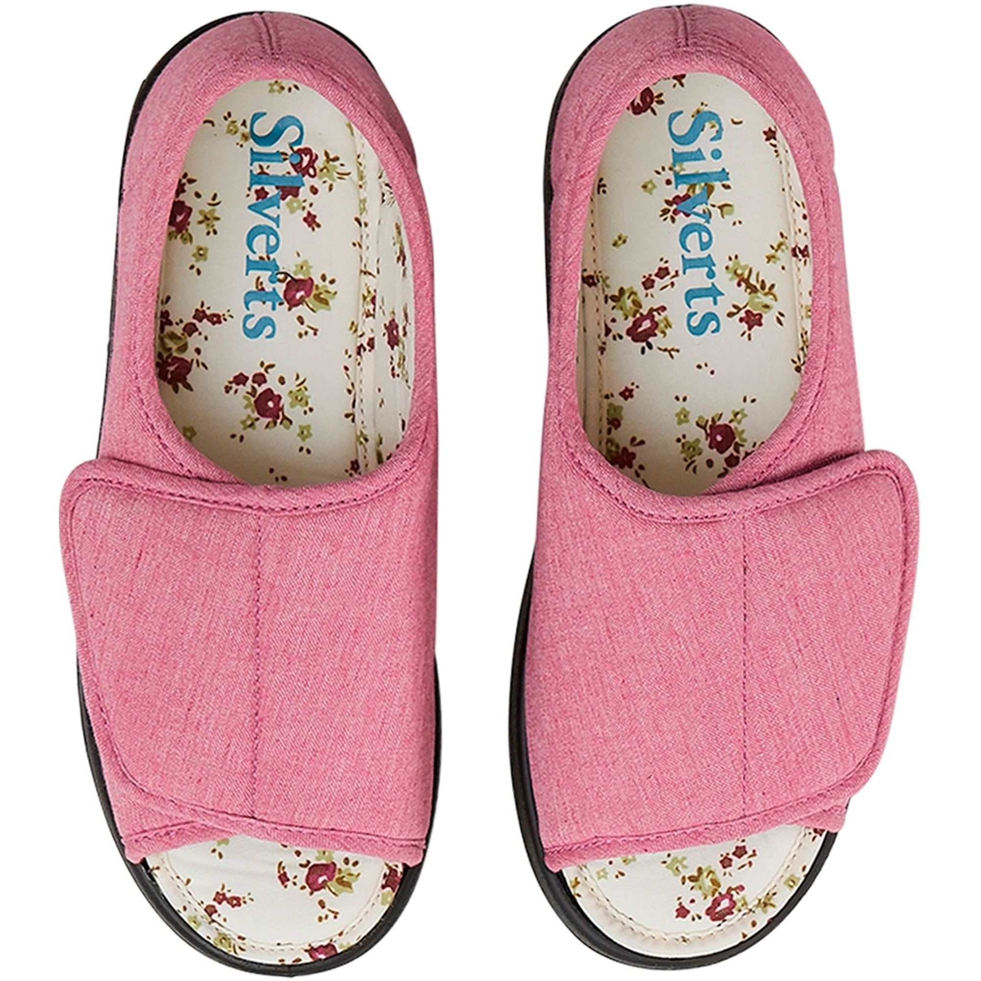 Silverts Women's Extra Wide Sandal, Misty Rose