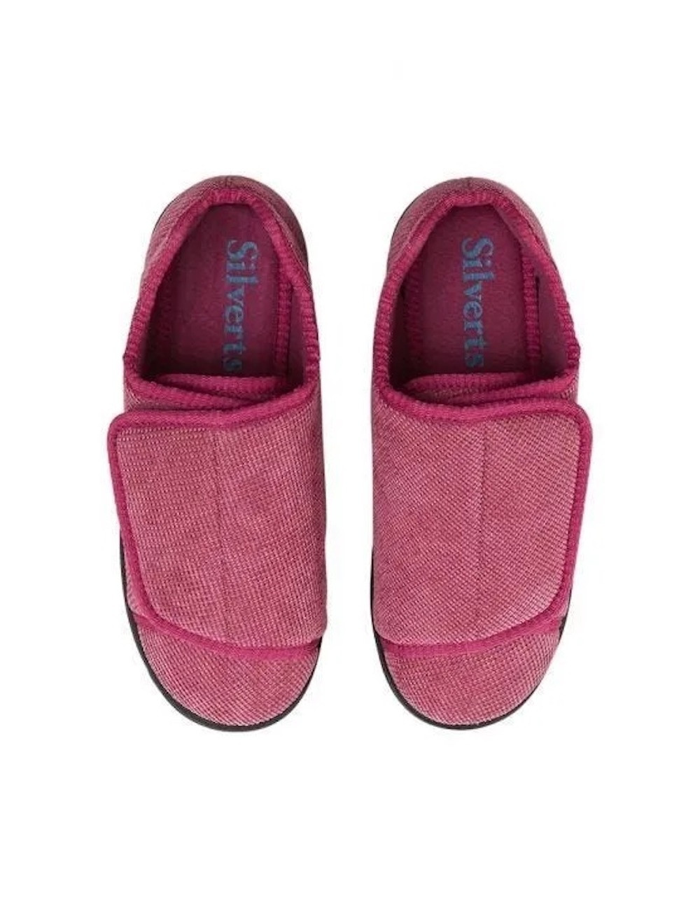 Silverts Women's Extra Extra Wide Easy Closure Slippers, Dusty Rose