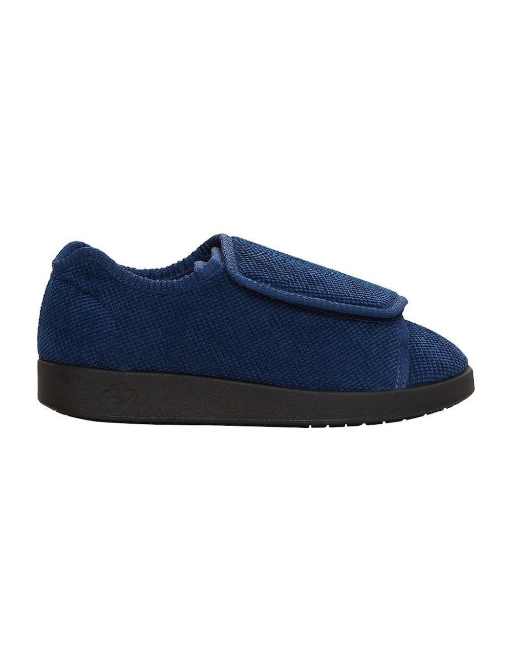 Silverts Women's Extra Extra Wide Easy Closure Slippers, Navy Blue