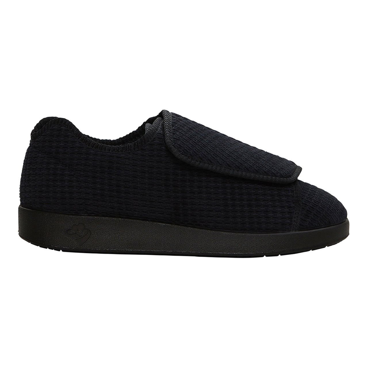 Silverts Men's Extra Extra Wide Easy Closure Slippers, Black