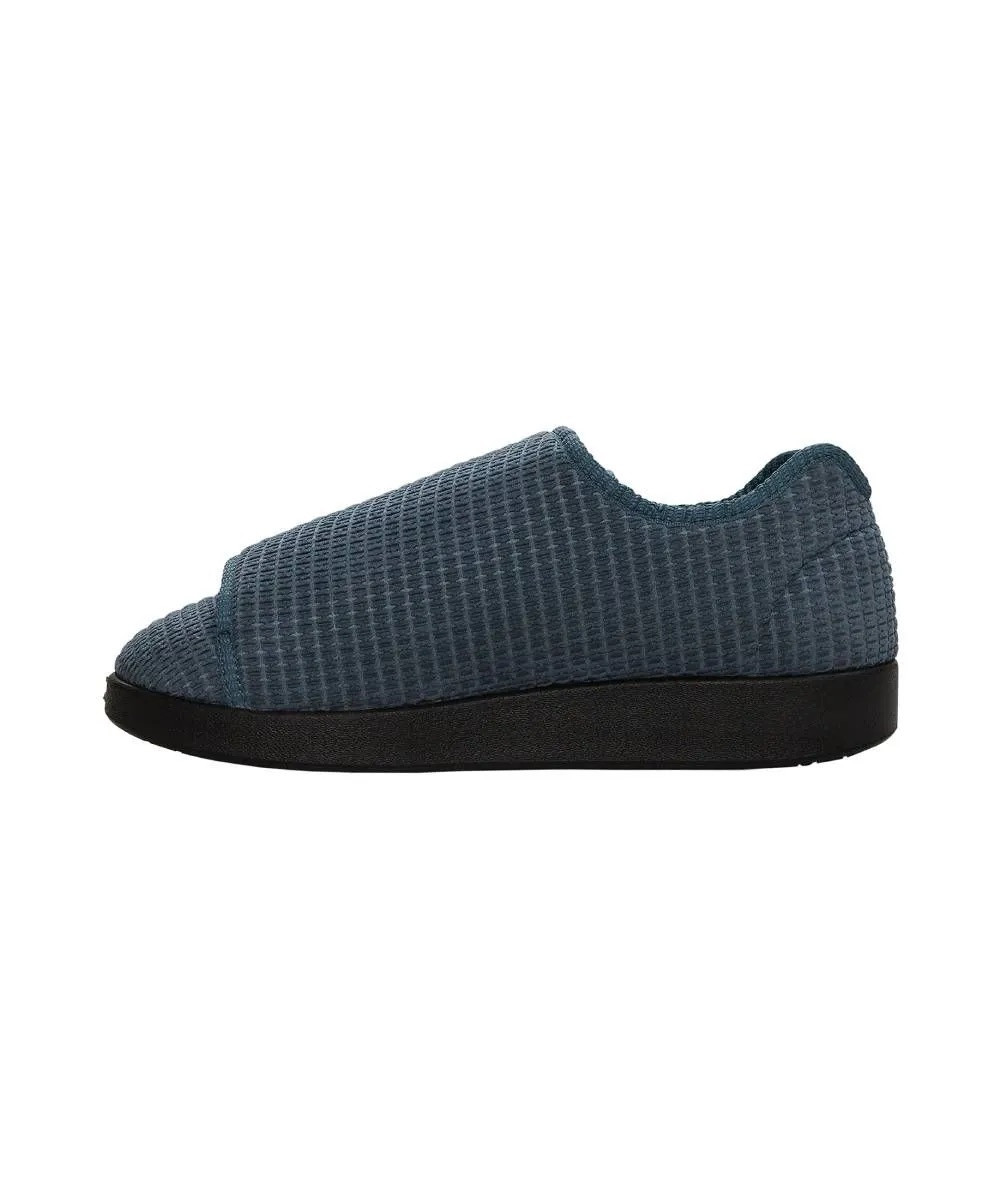 Silverts Men's Extra Extra Wide Easy Closure Slippers, Steel