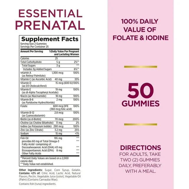 Nature's Bounty Essential Prenatal Gummy Vitamins