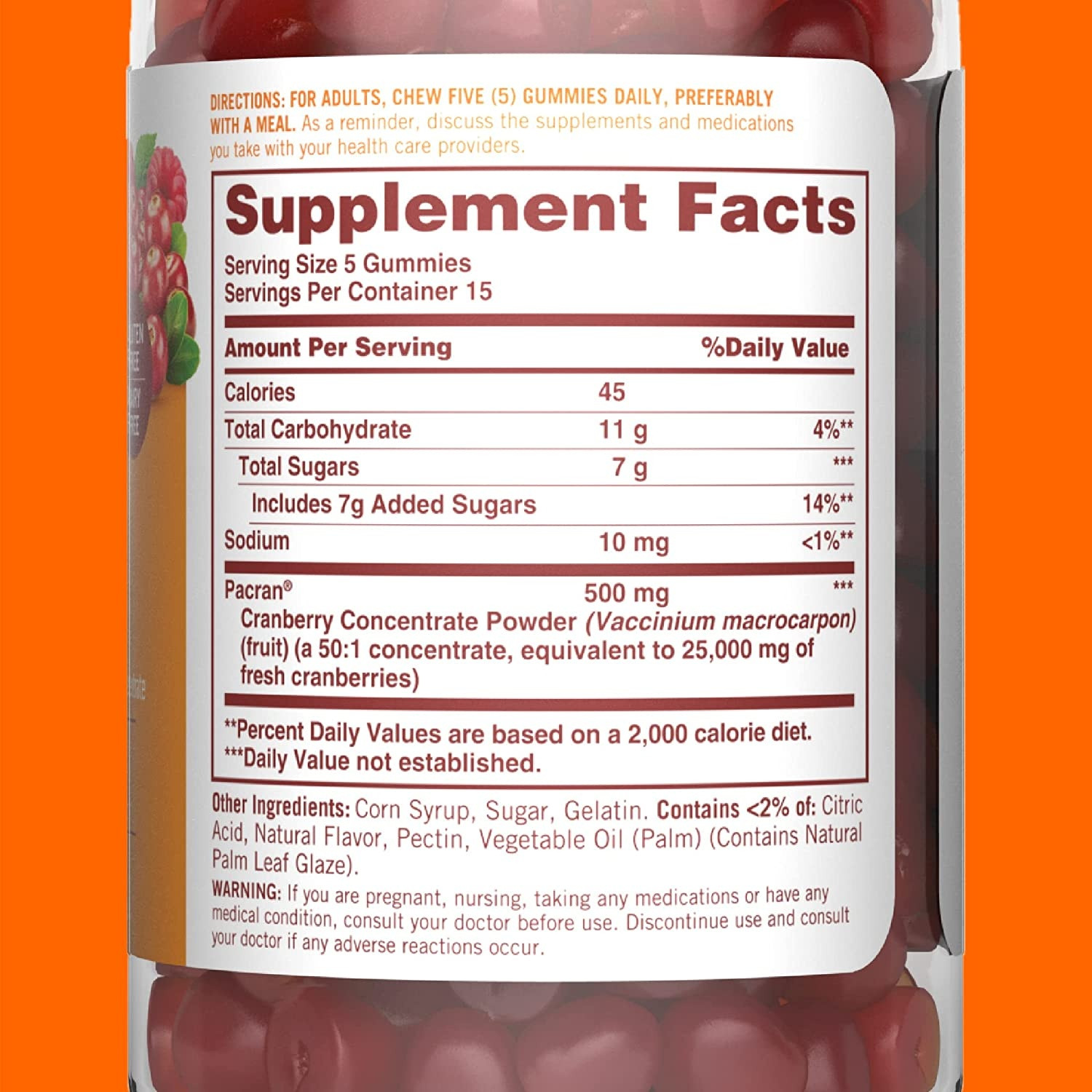Sundown Cranberry Supplement 500mg Gummies