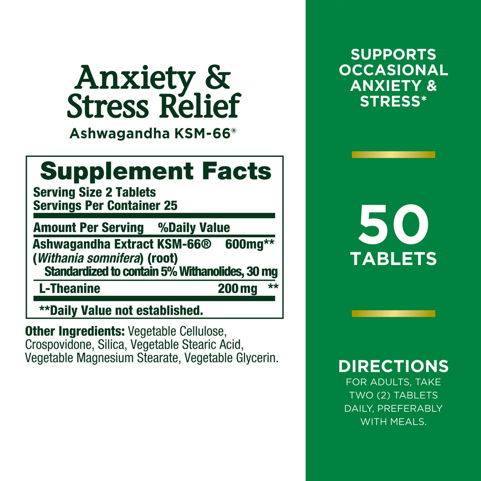 Nature’s Bounty Anxiety & Stress Relief Supplement, Ashwagandha KSM-66