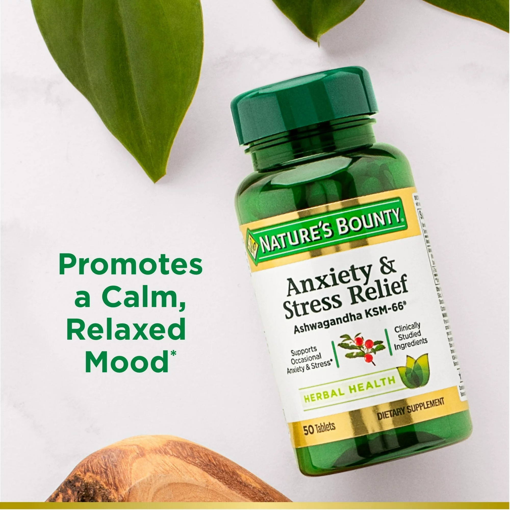 Nature’s Bounty Anxiety & Stress Relief Supplement, Ashwagandha KSM-66
