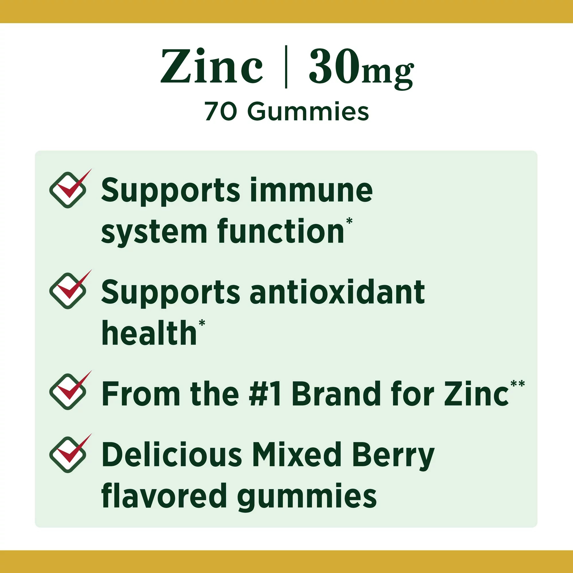 Nature's Bounty Zinc Gummies 30mg