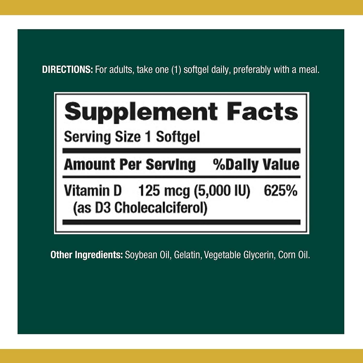 Nature's Bounty Vitamin D3 125mcg