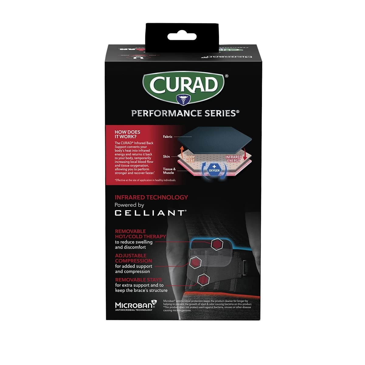 Curad Performance Series Ironman Infrared Back Support Hot/Cold Therapy