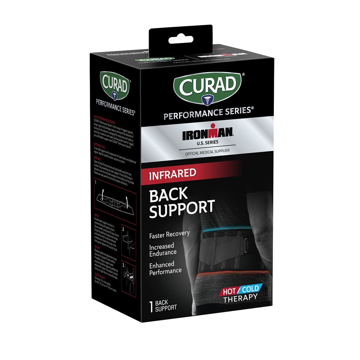 Curad Performance Series Ironman Infrared Back Support Hot/Cold Therapy