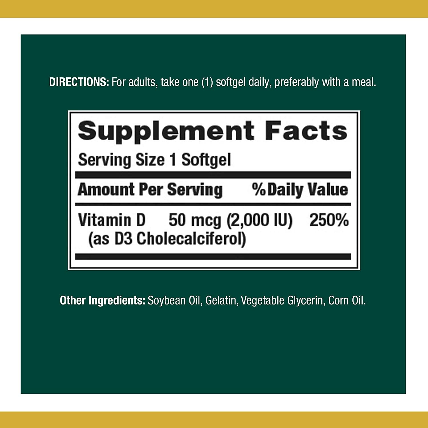 Nature's Bounty D3, 2000 IU, 150 Softgels