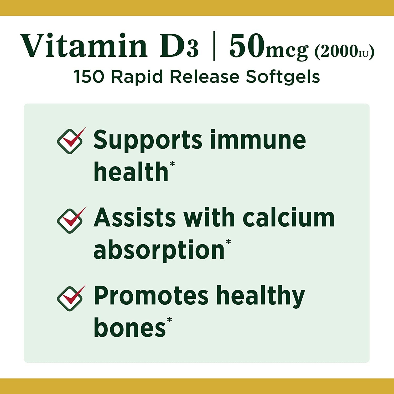 Nature's Bounty D3, 2000 IU, 150 Softgels