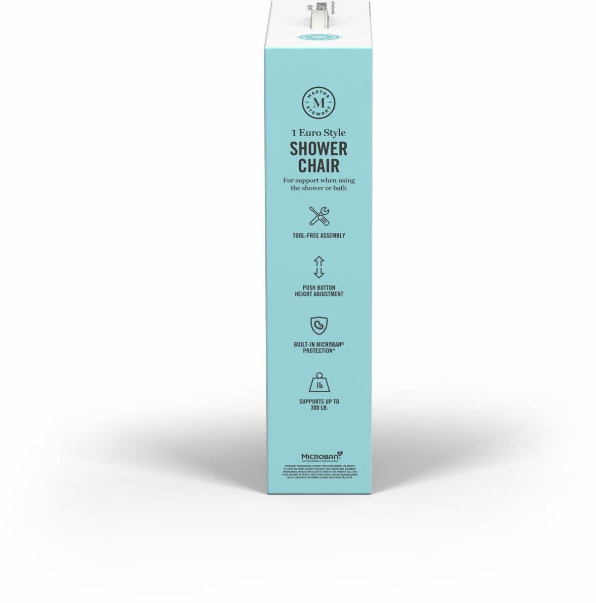 Medline Martha Stewart Euro-Style Shower Chair with Back and Microban