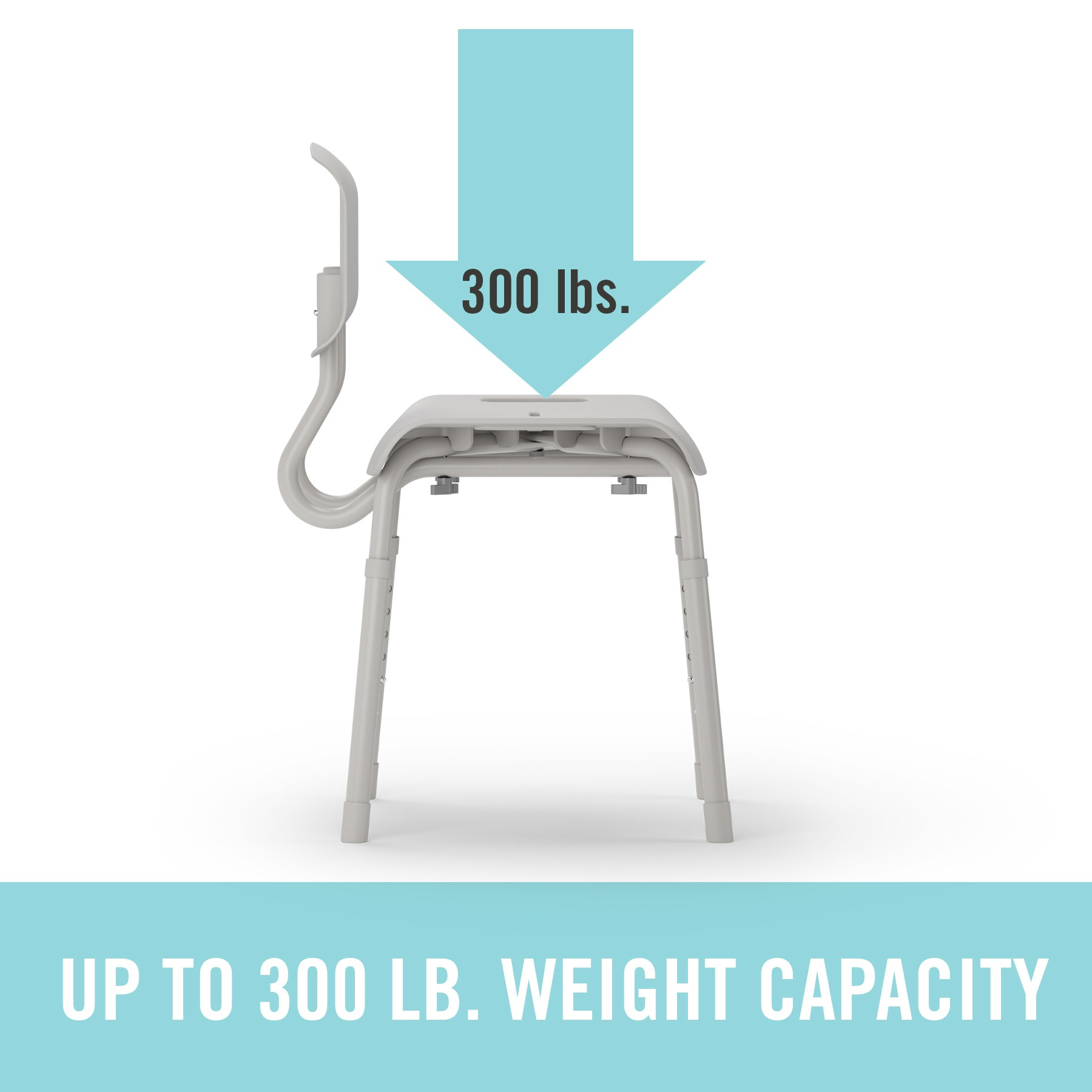 Medline Martha Stewart Euro-Style Shower Chair with Back and Microban