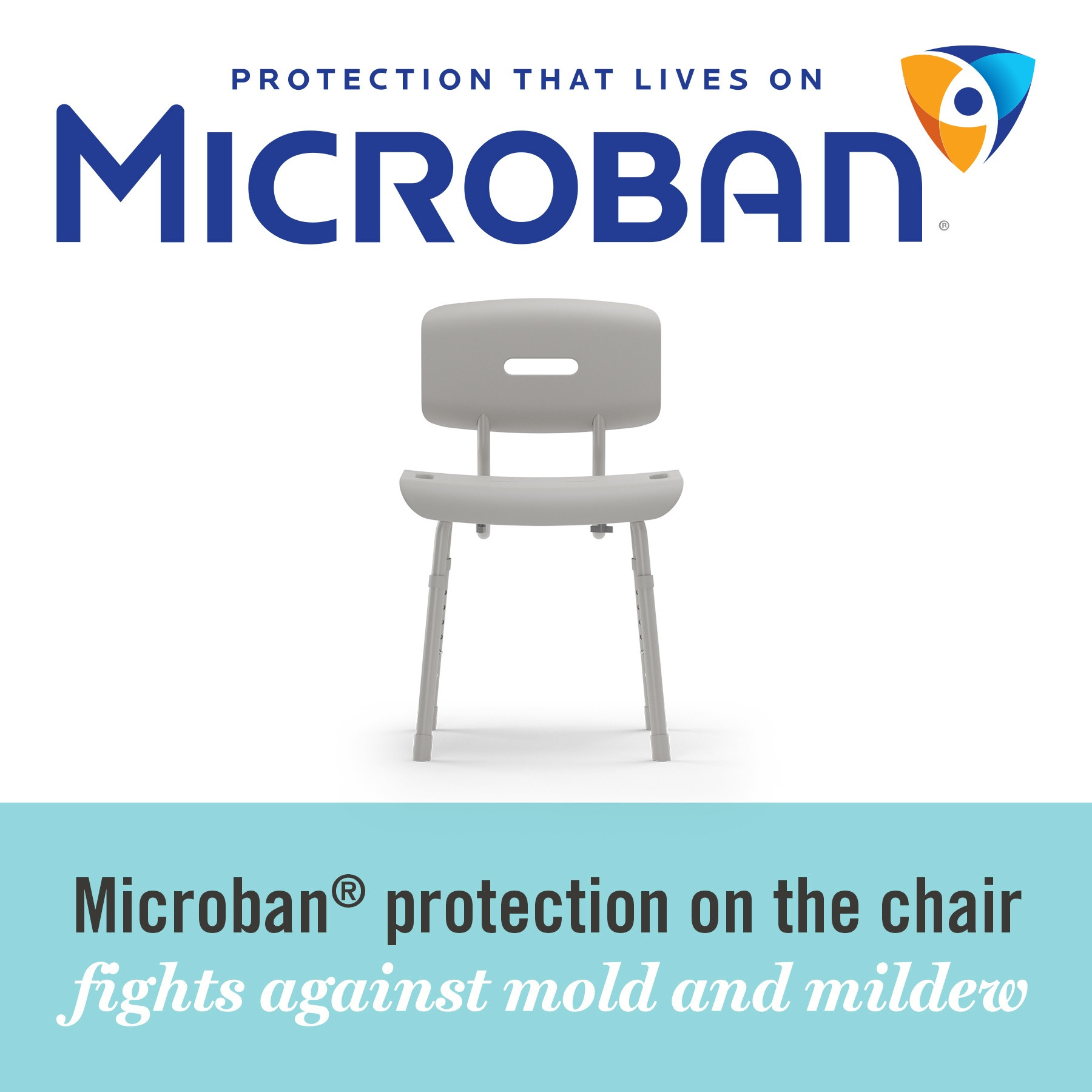 Medline Martha Stewart Euro-Style Shower Chair with Back and Microban