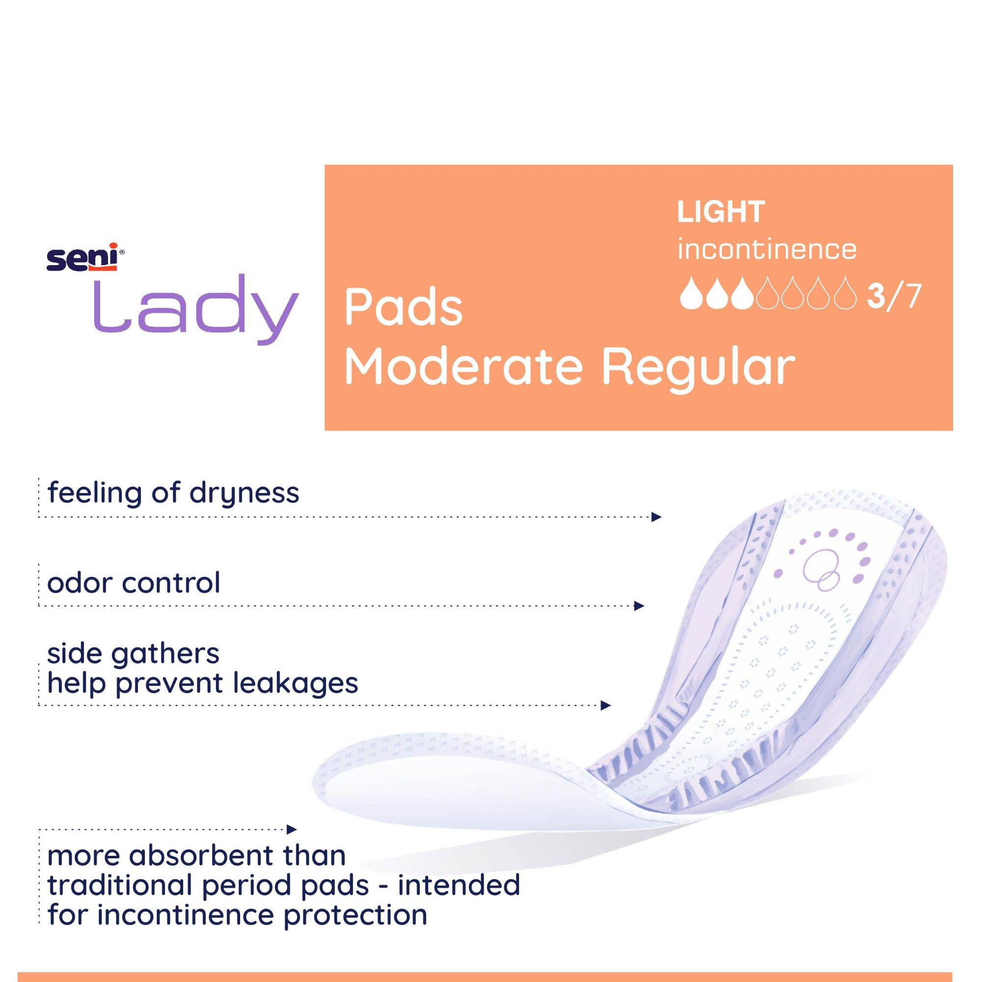 Seni Lady Moderate Pads, Regular & Long