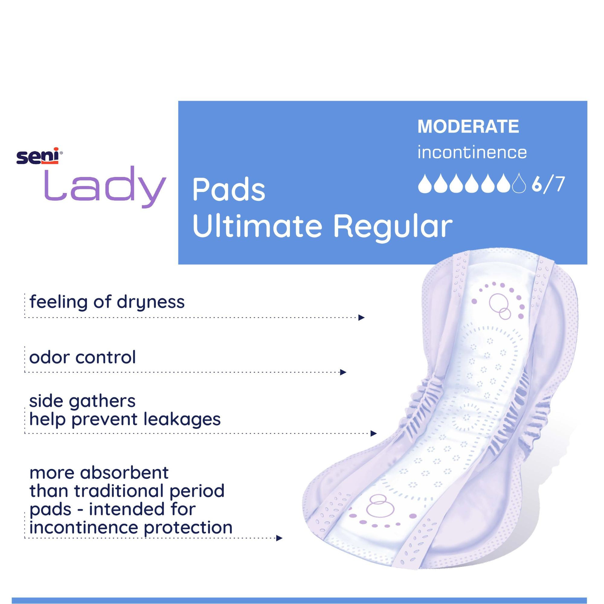 Seni Lady Ultimate Pads, Regular & Long