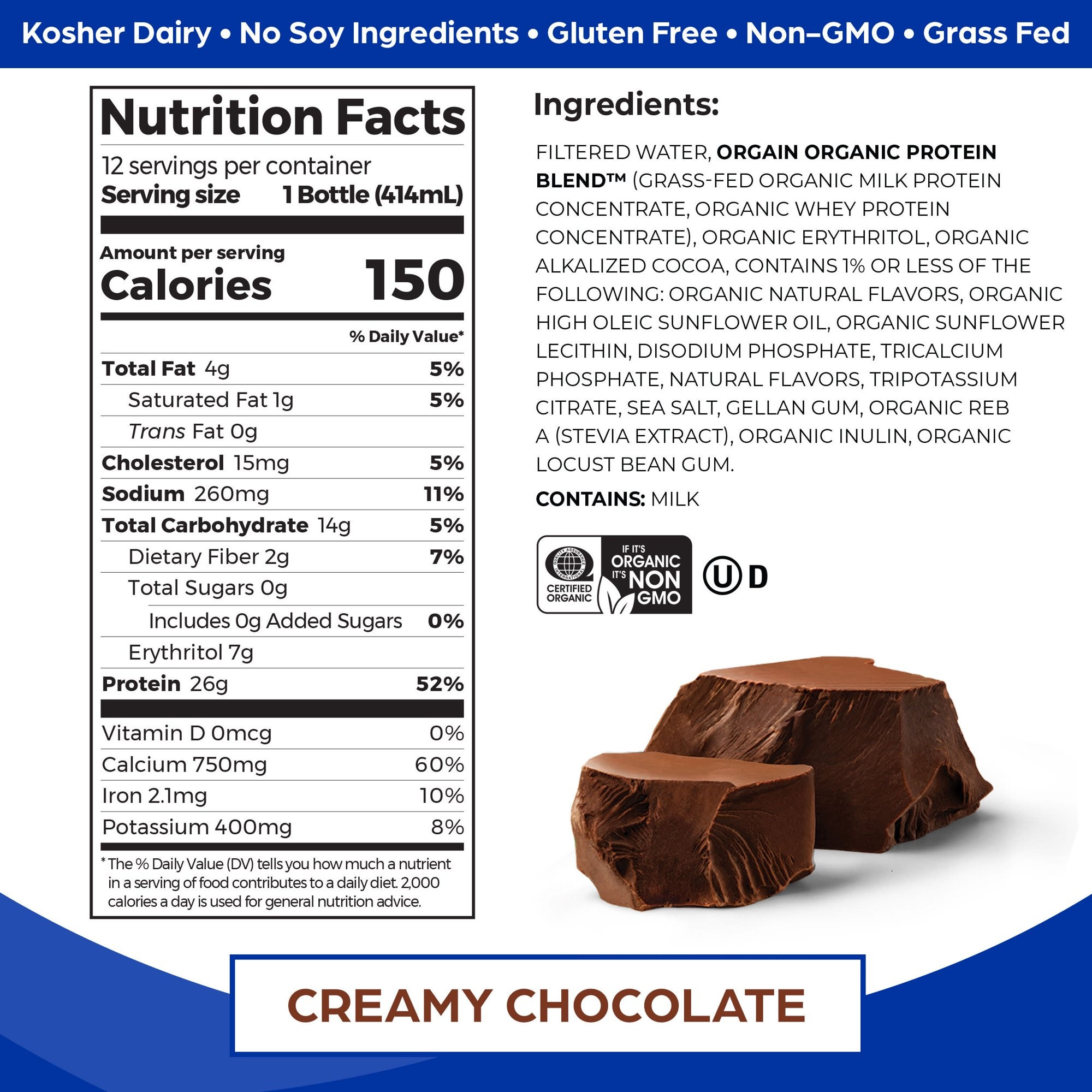 Orgain Organic Grass Fed Protein Shake
