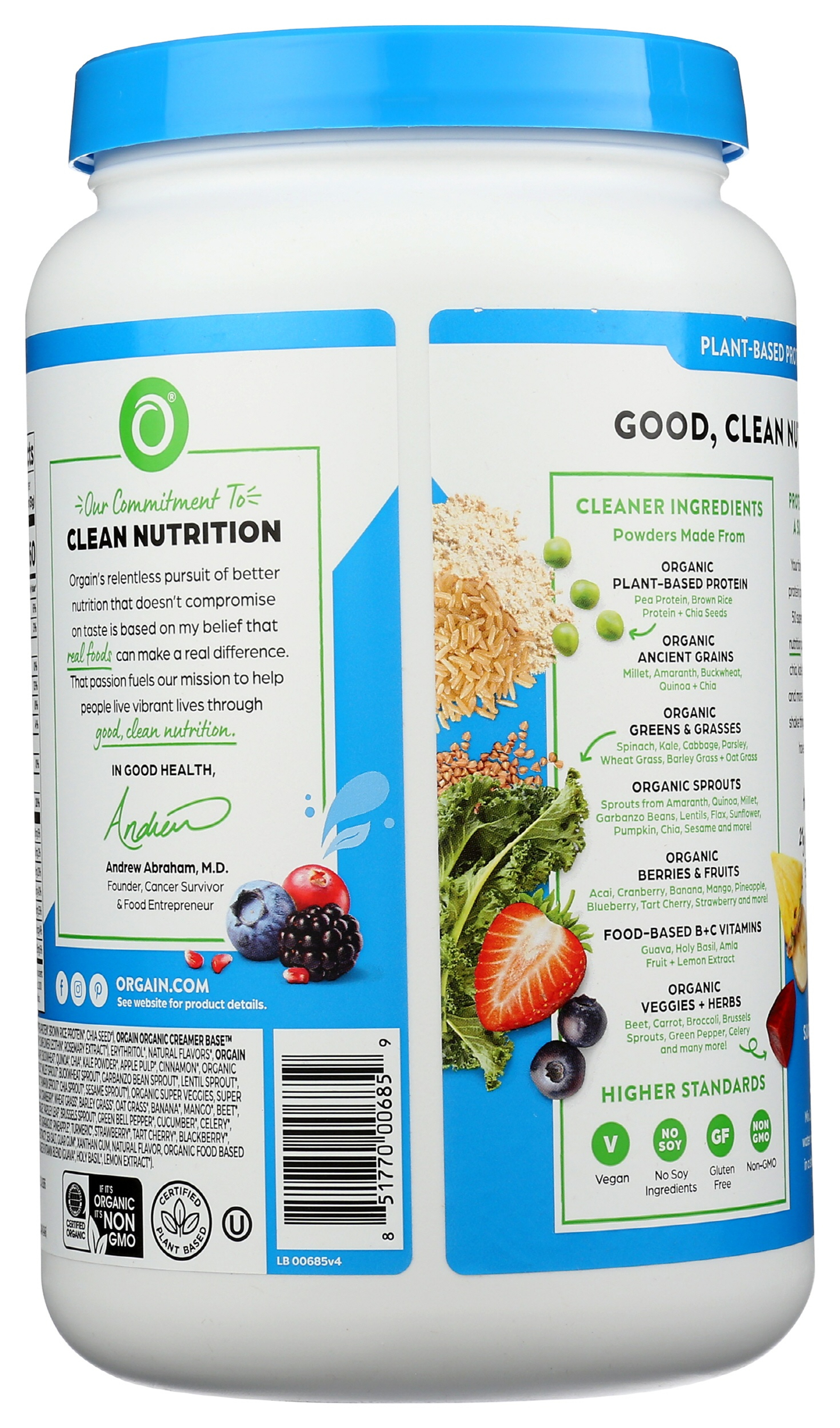 Orgain Organic Plant Based Protein + Superfoods Powder