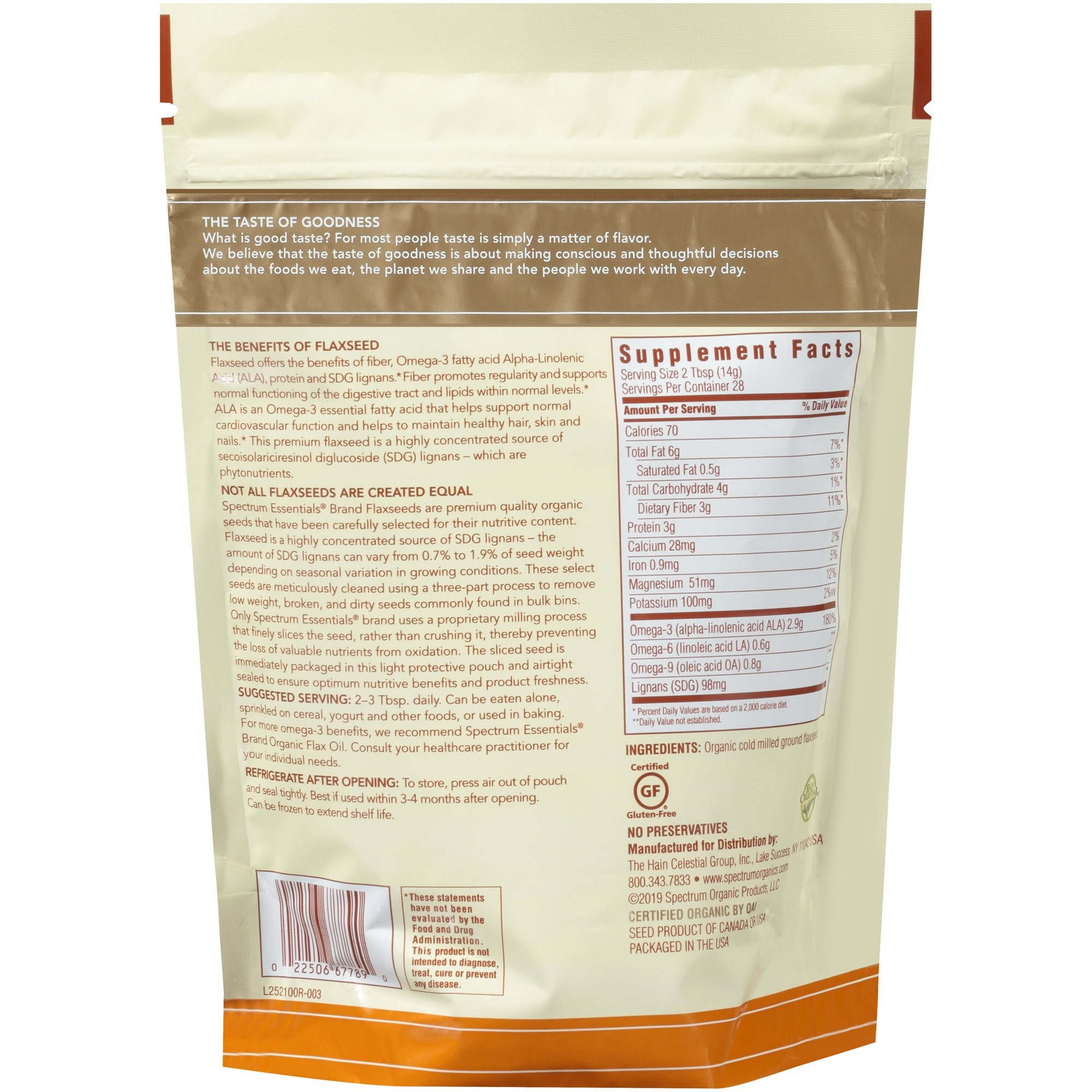 Spectrum Essentials Organic Ground Premium Flaxseed