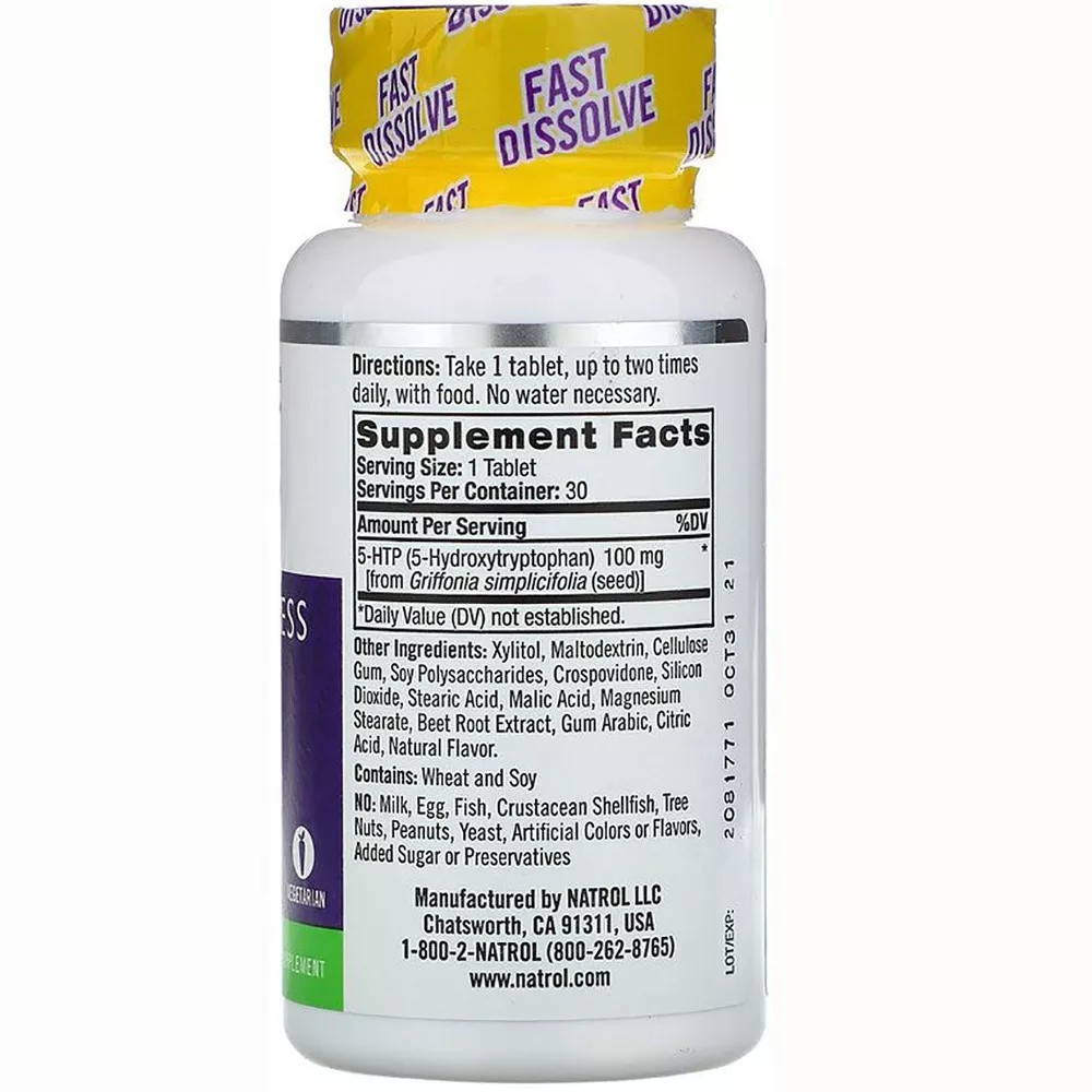 Natrol 5-Htp Mood & Stress Fast Dissolve 100 mg Tablets