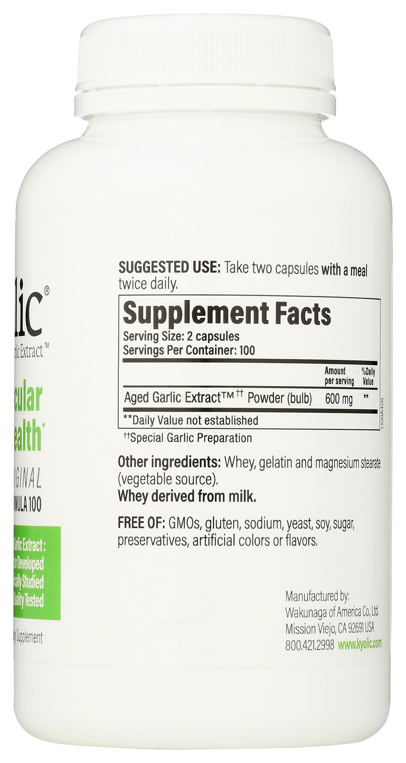 Kyolic Aged Garlic Extract Cardiovascular Health Formula 100