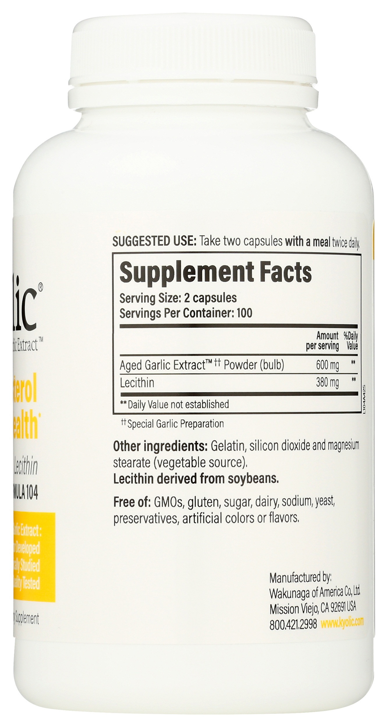 Kyolic Aged Garlic Extract Cholesterol Health Formula 104