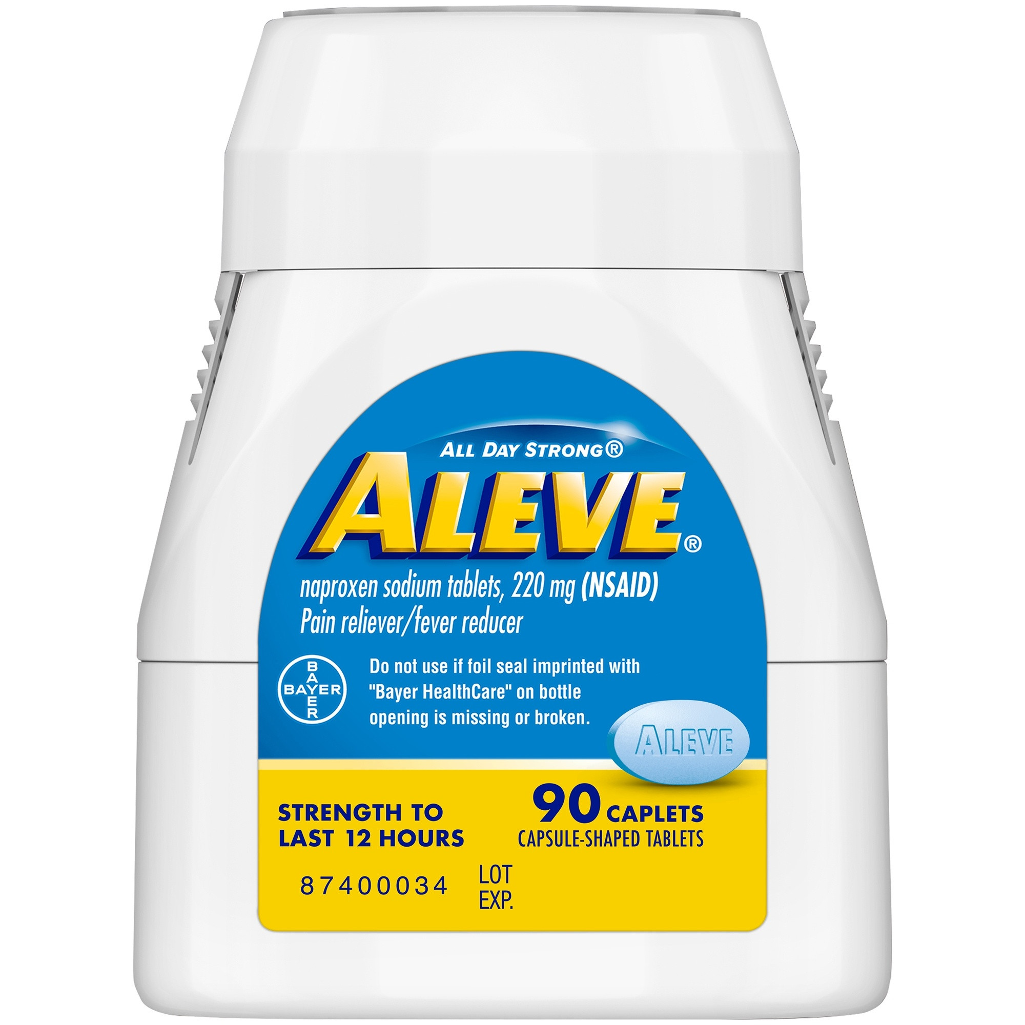 Aleve Naproxen Sodium Pain Reliever Caplets, 220 mg