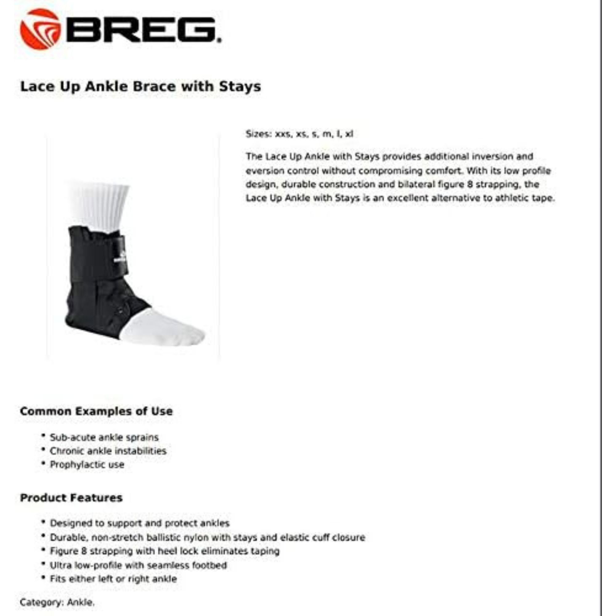 Breg Lace-Up Ankle Brace