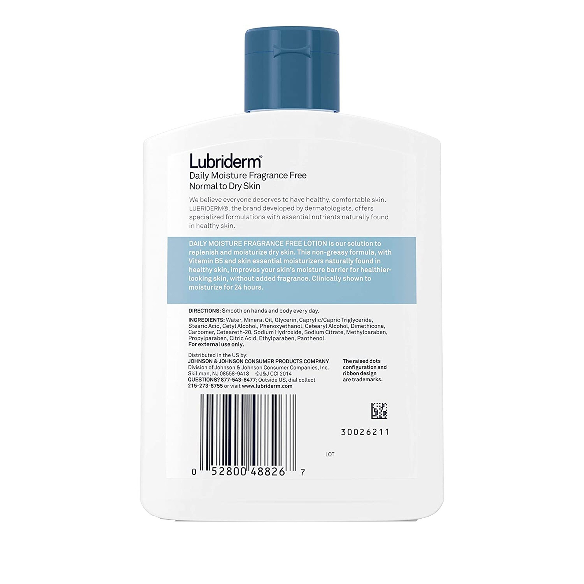 Lubriderm Daily Moisture Lotion, Fragrance Free, 6 oz.