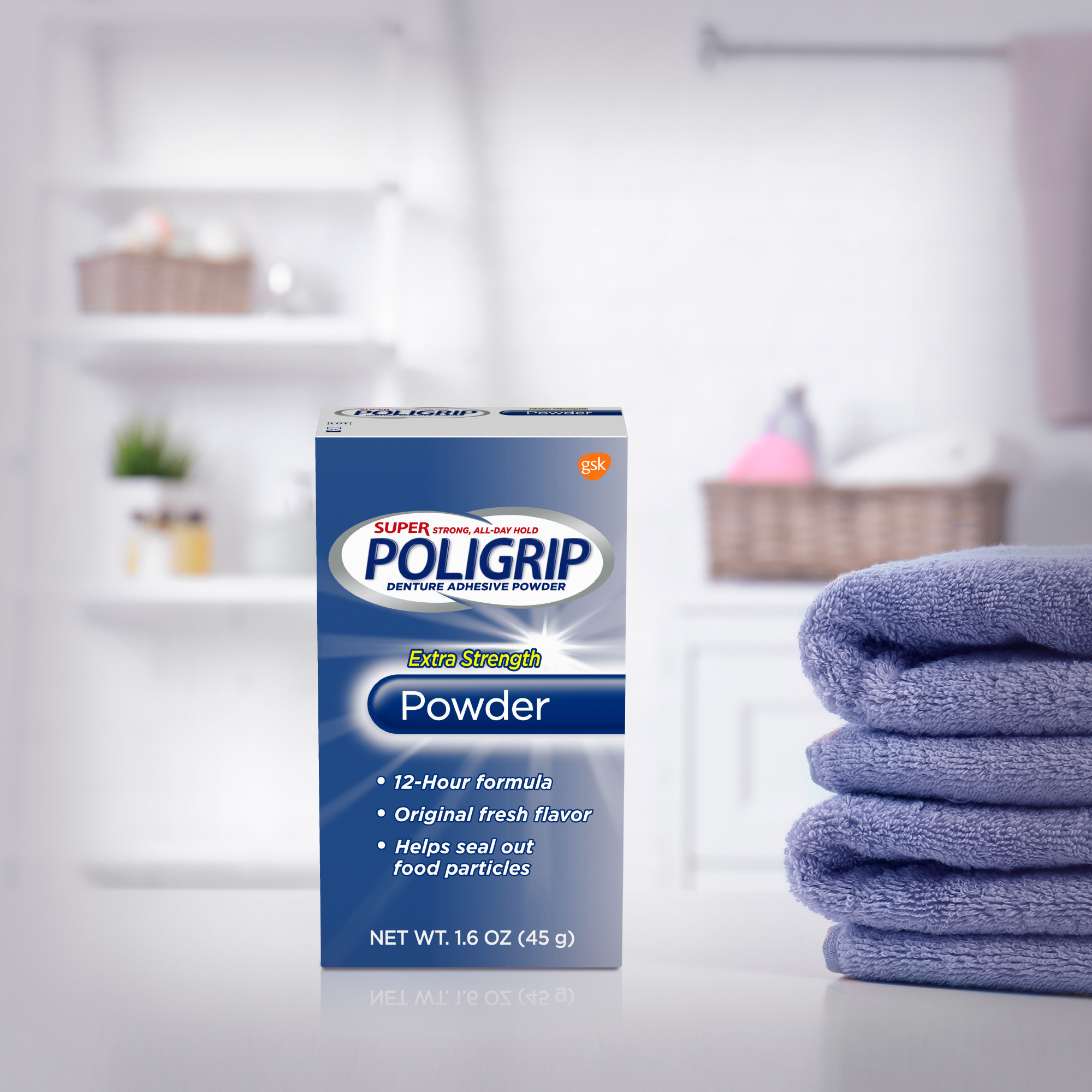 Super Poligrip Extra Strength Denture Adhesive Powder