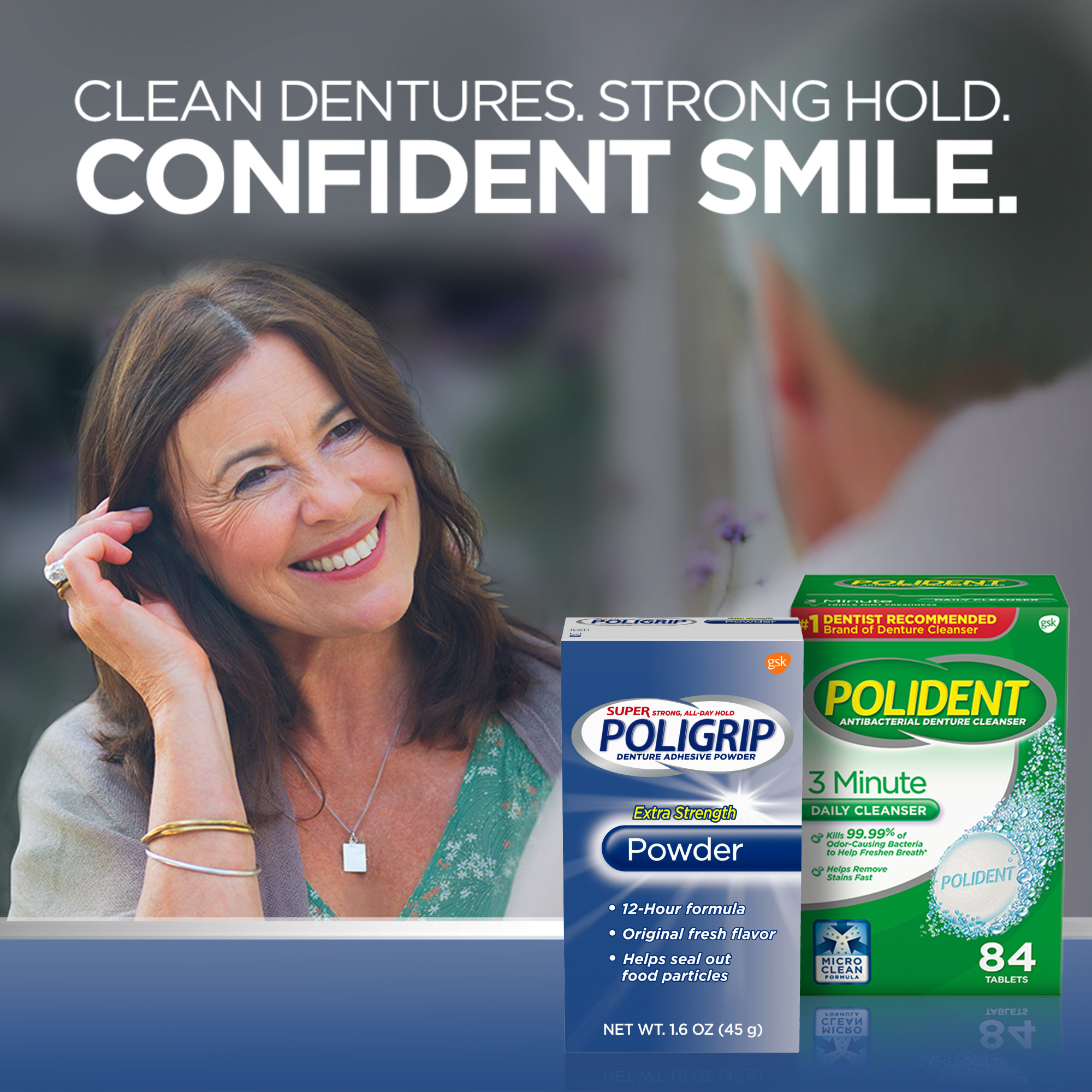 Super Poligrip Extra Strength Denture Adhesive Powder