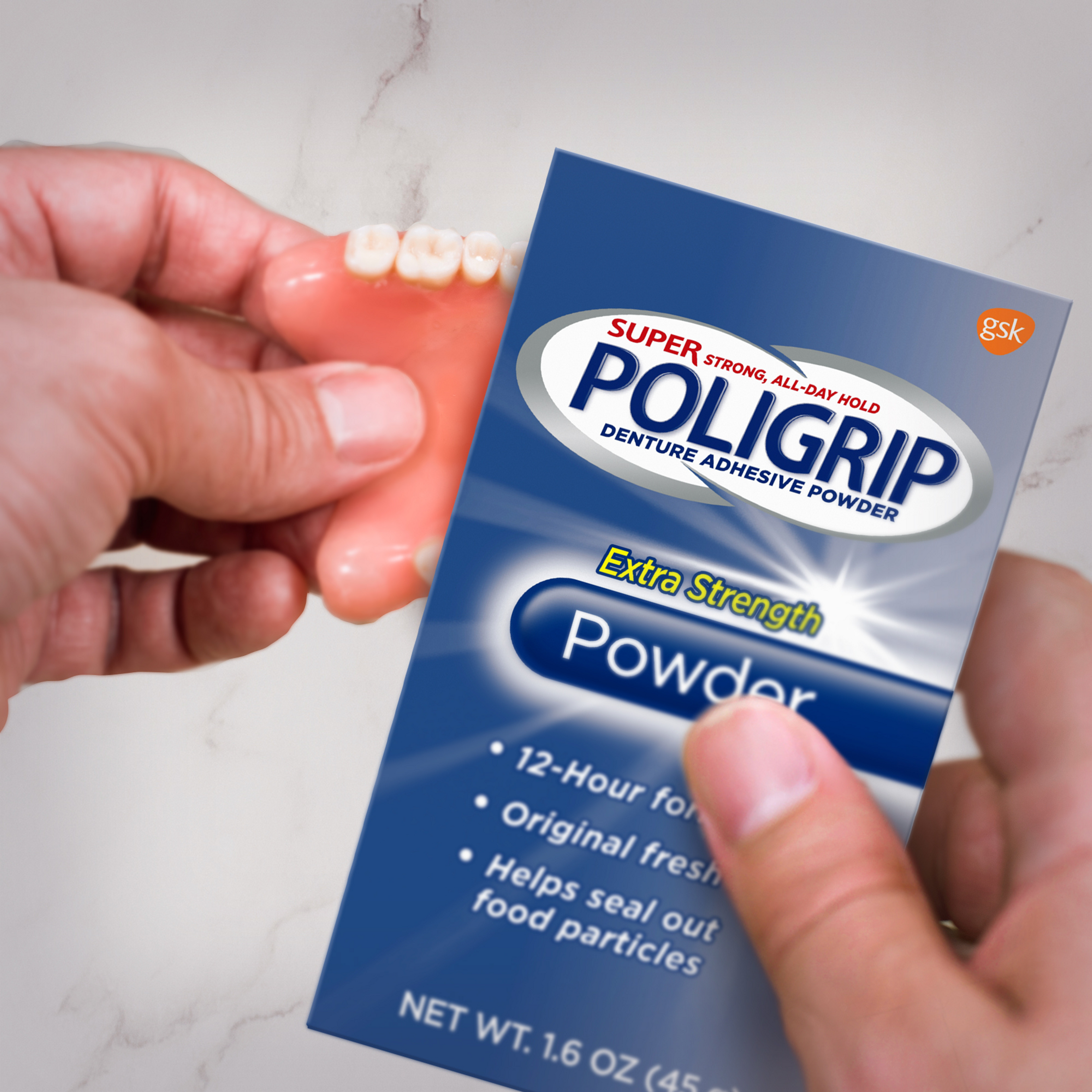 Super Poligrip Extra Strength Denture Adhesive Powder