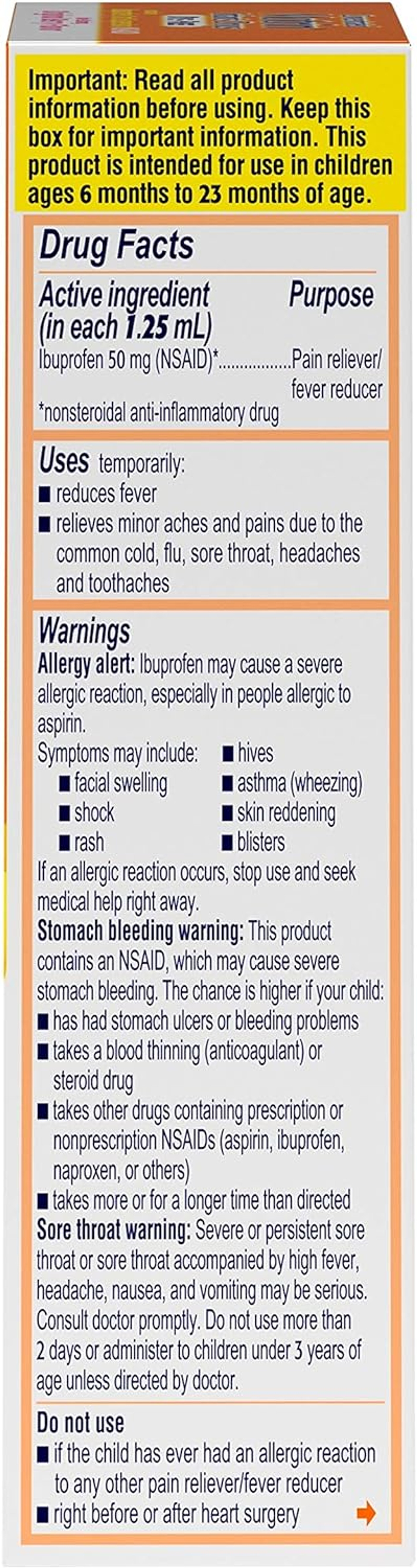 Motrin Concentrated Infant Drops