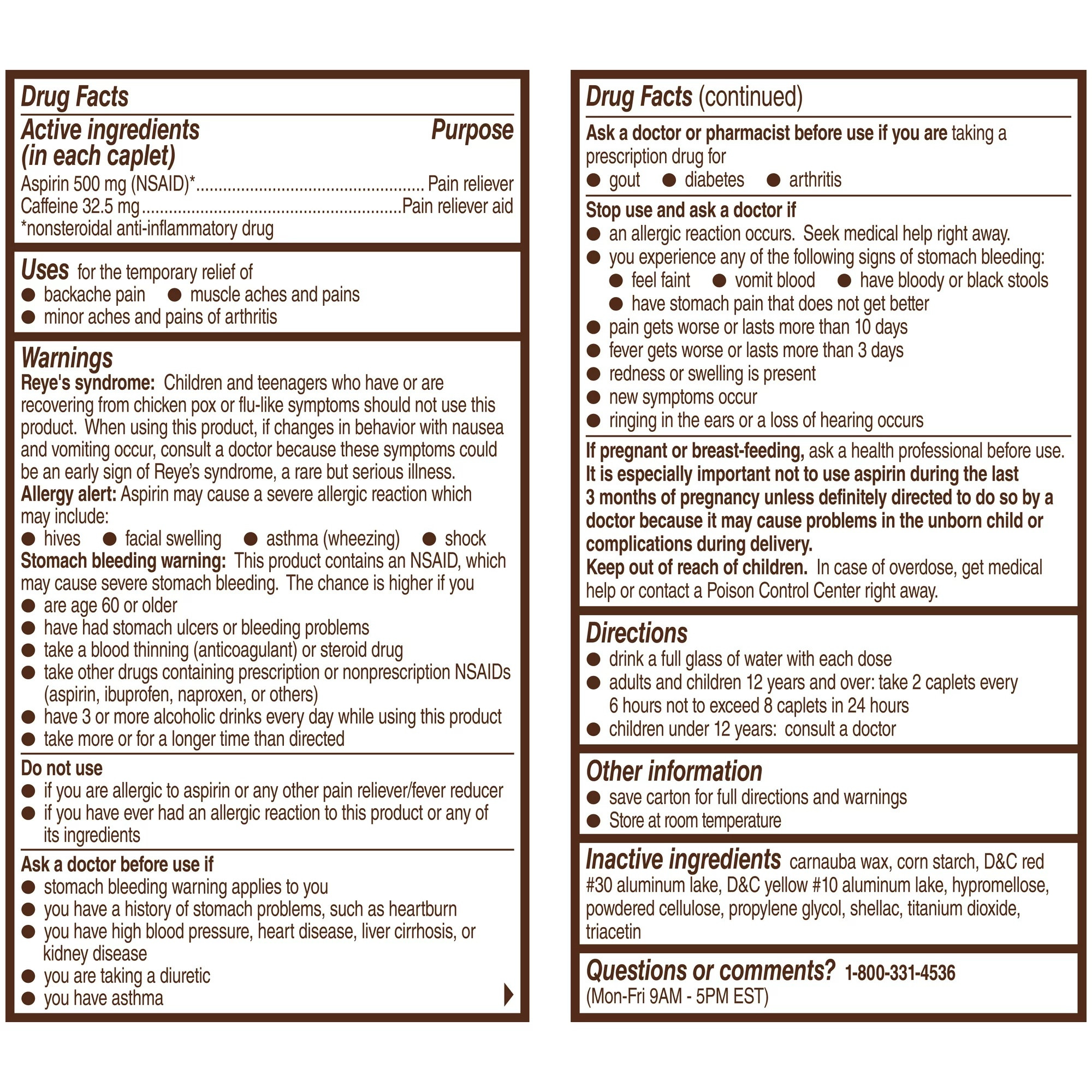 Bayer Back & Body Extra Strength Aspirin With Caffeine