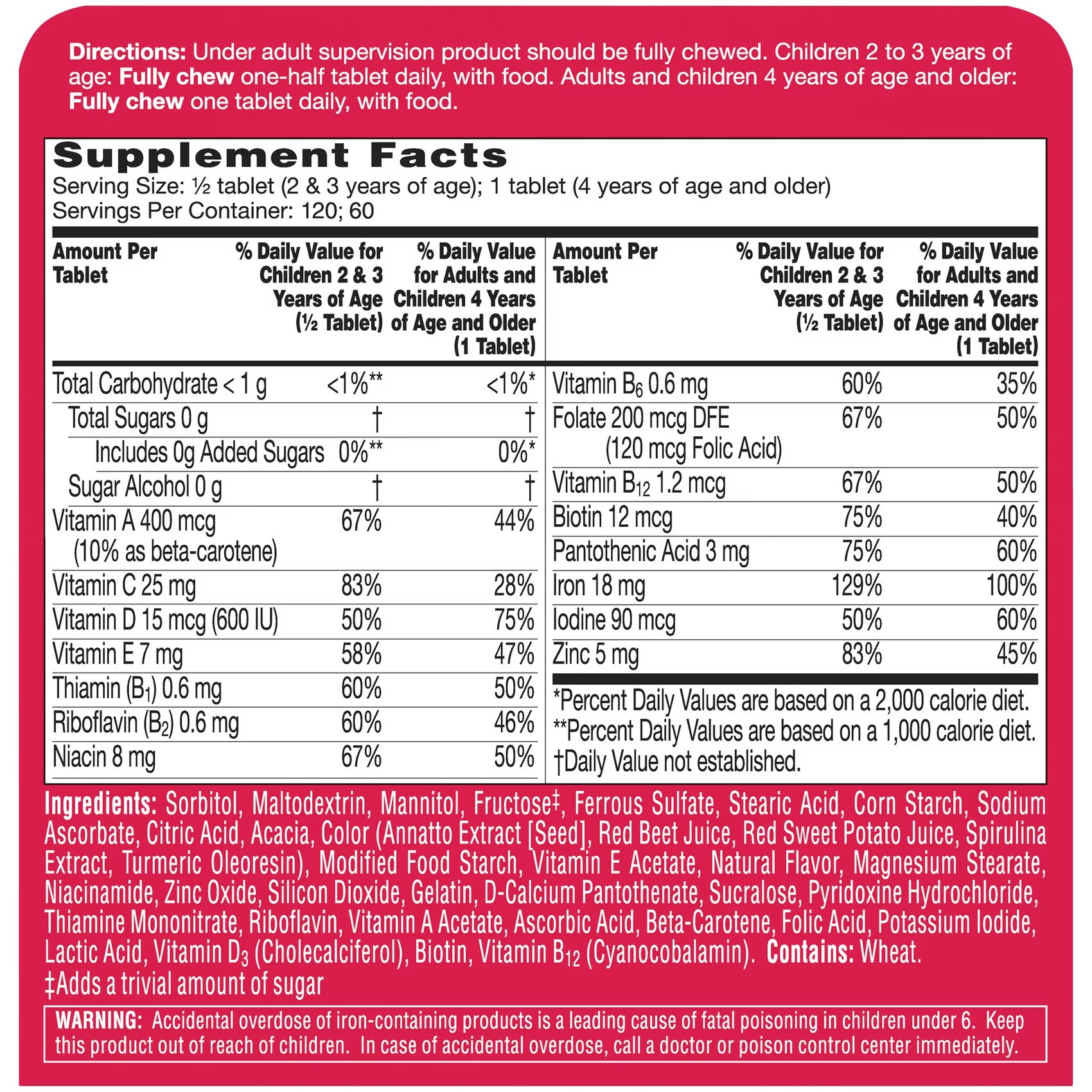 Flintstones Children's Chewable Multivitamins with Iron