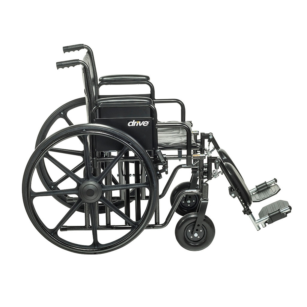 Drive Bariatric Sentra EC Heavy-Duty Wheelchair, Detachable Desk Arm, Elevating Footrest