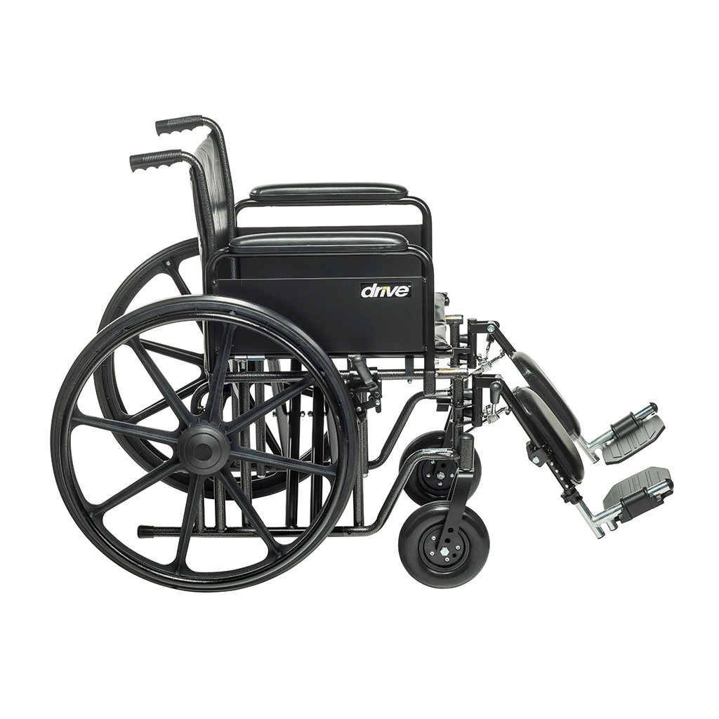 Drive Bariatric Sentra EC Heavy-Duty Wheelchair, Detachable Full Arm, Elevating Footrest