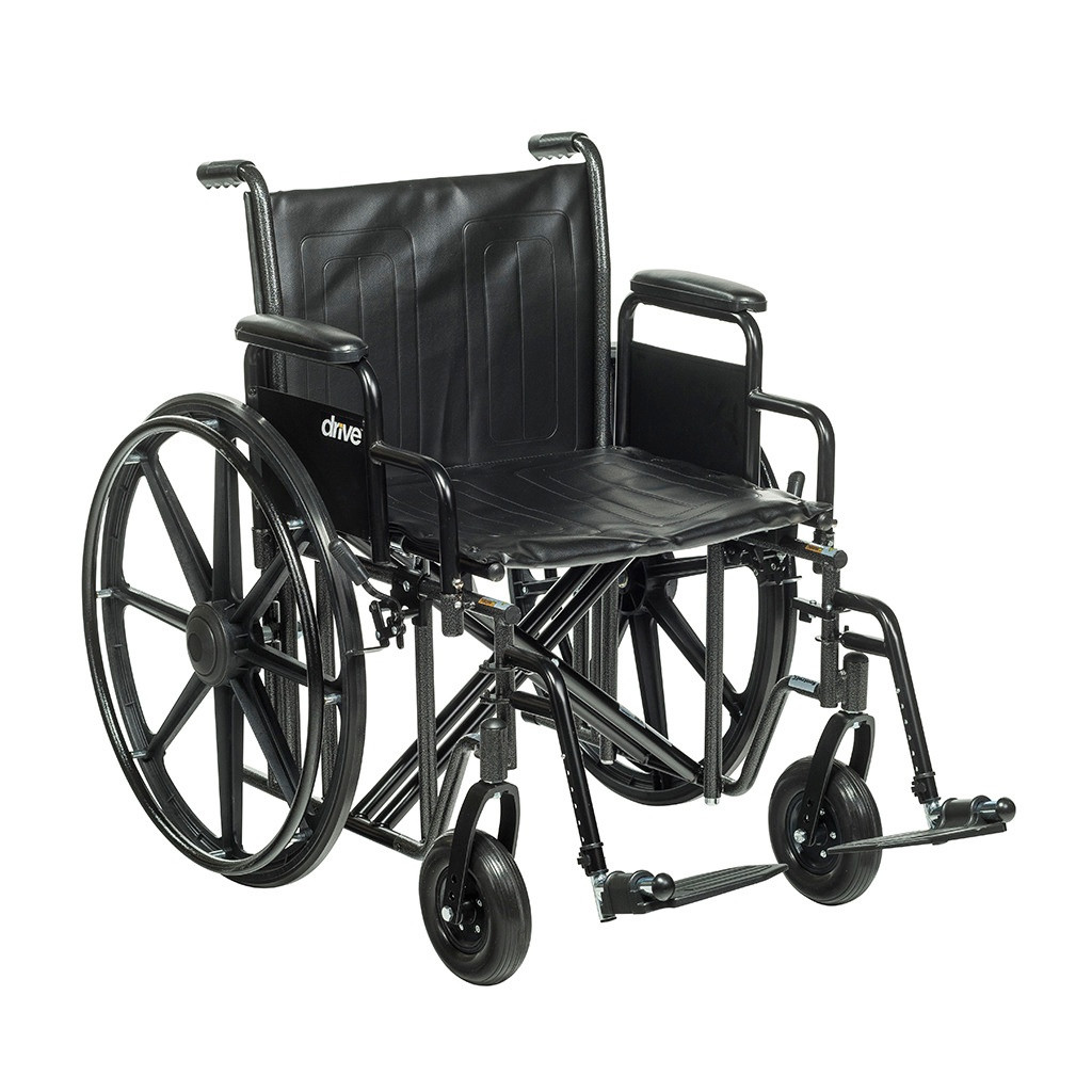 Drive Bariatric Sentra EC Heavy-Duty Wheelchair, Detachable Desk Arm, Swing Away Footrest
