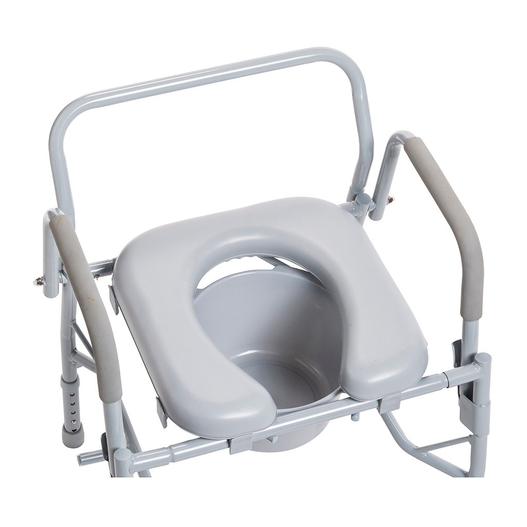 Drive Drop Arm Steel Commode