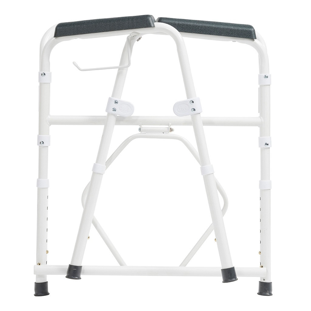 Drive Steel Folding Deep Seat Bedside Commode, White
