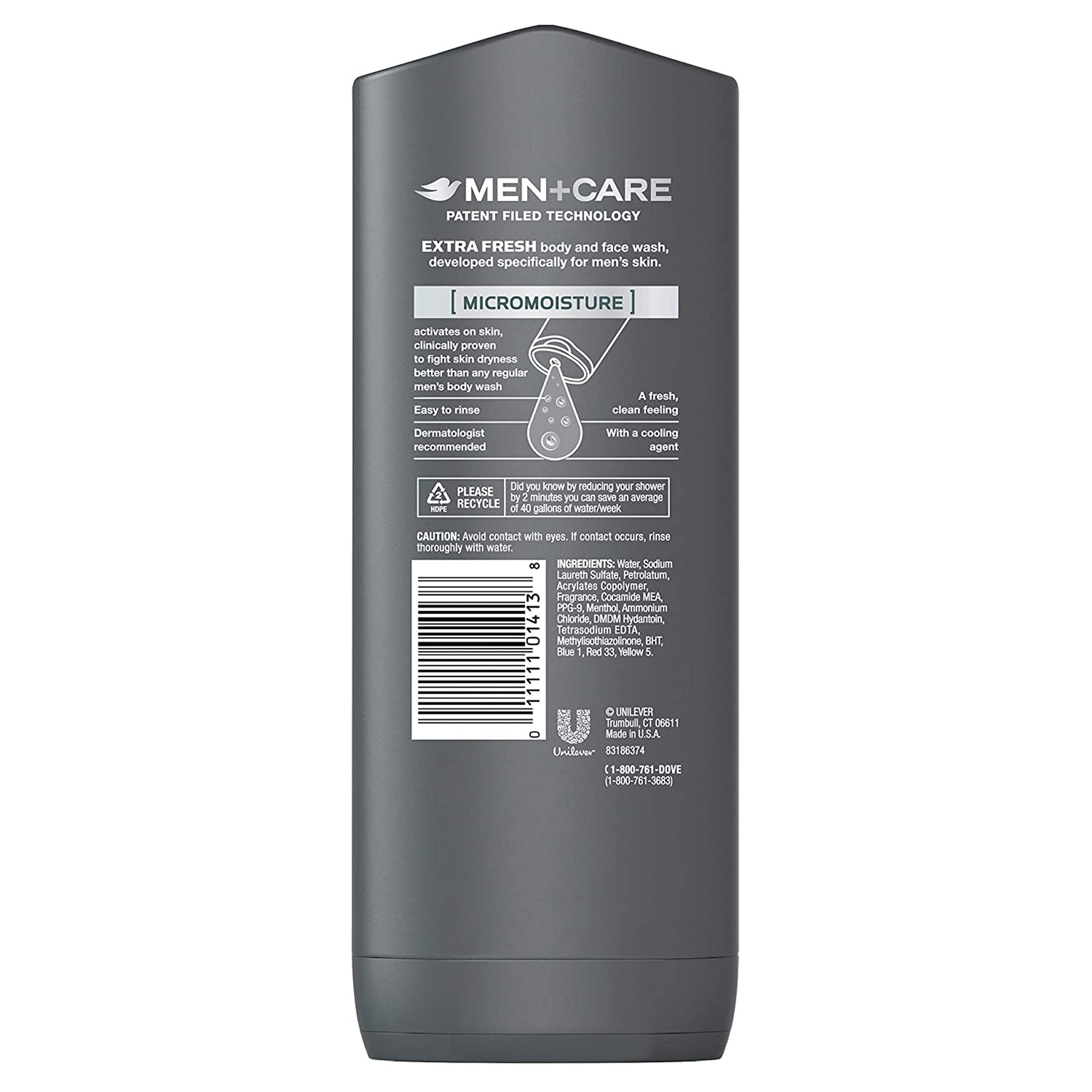 Dove Men+Care Liquid Body & Face Wash, Extra Fresh Scent