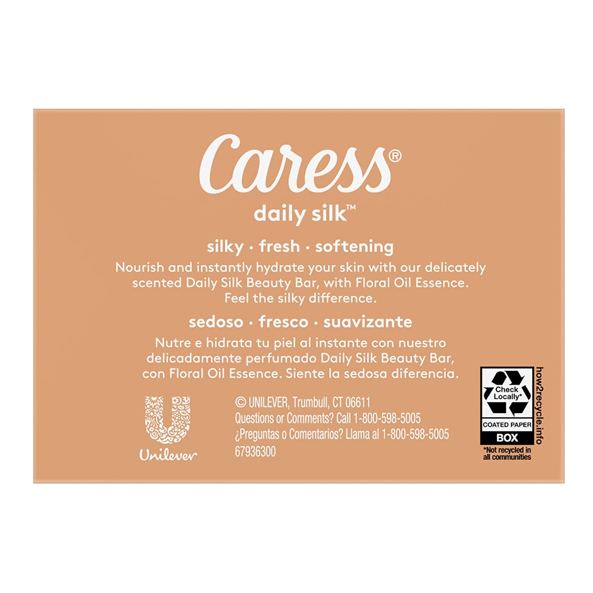 Caress Daily Silk Soap Bar, Peach Scent