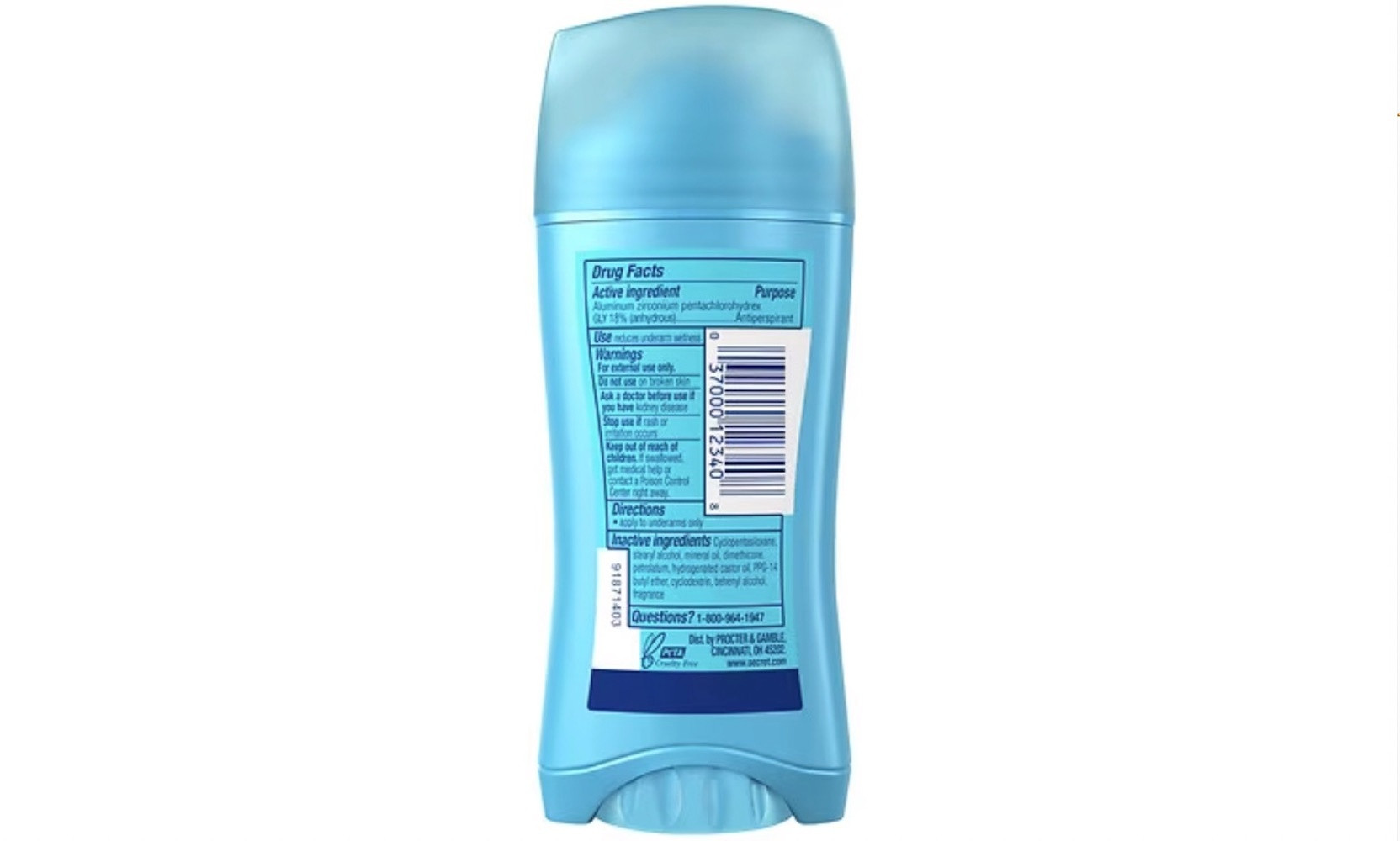 Secret Invisible Solid Antiperspirant Deodorant, Unscented